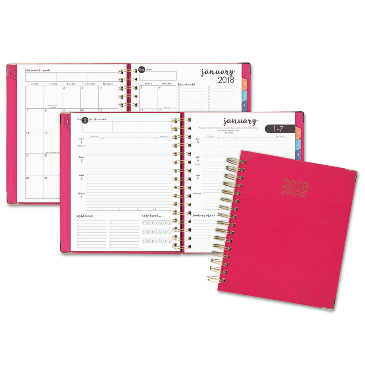 Harmony Weekly Monthly Hardcover Planners, 8 1/2 x 11, Pink