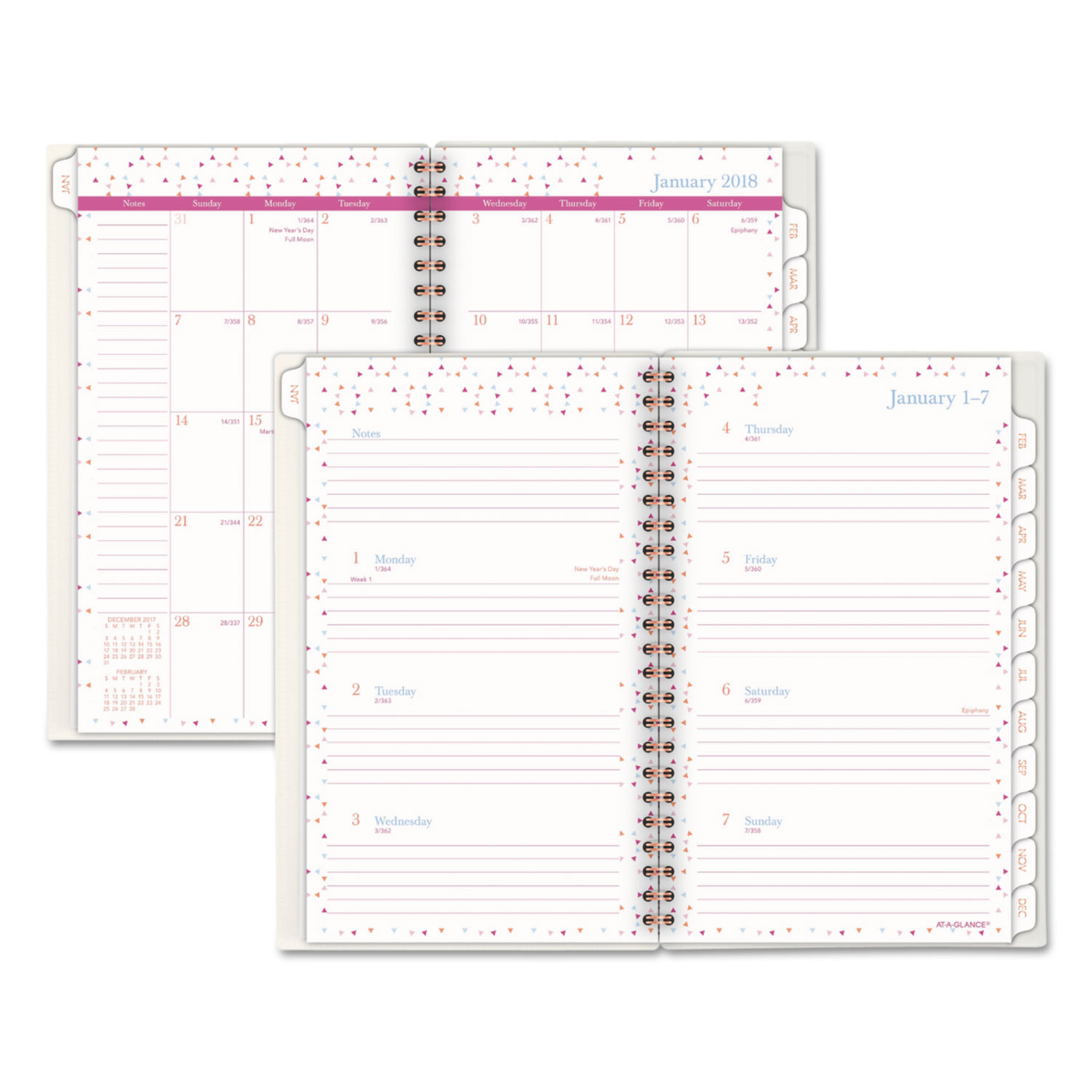 Spritz Weekly Monthly Planner, 8 x 4 7/8, White