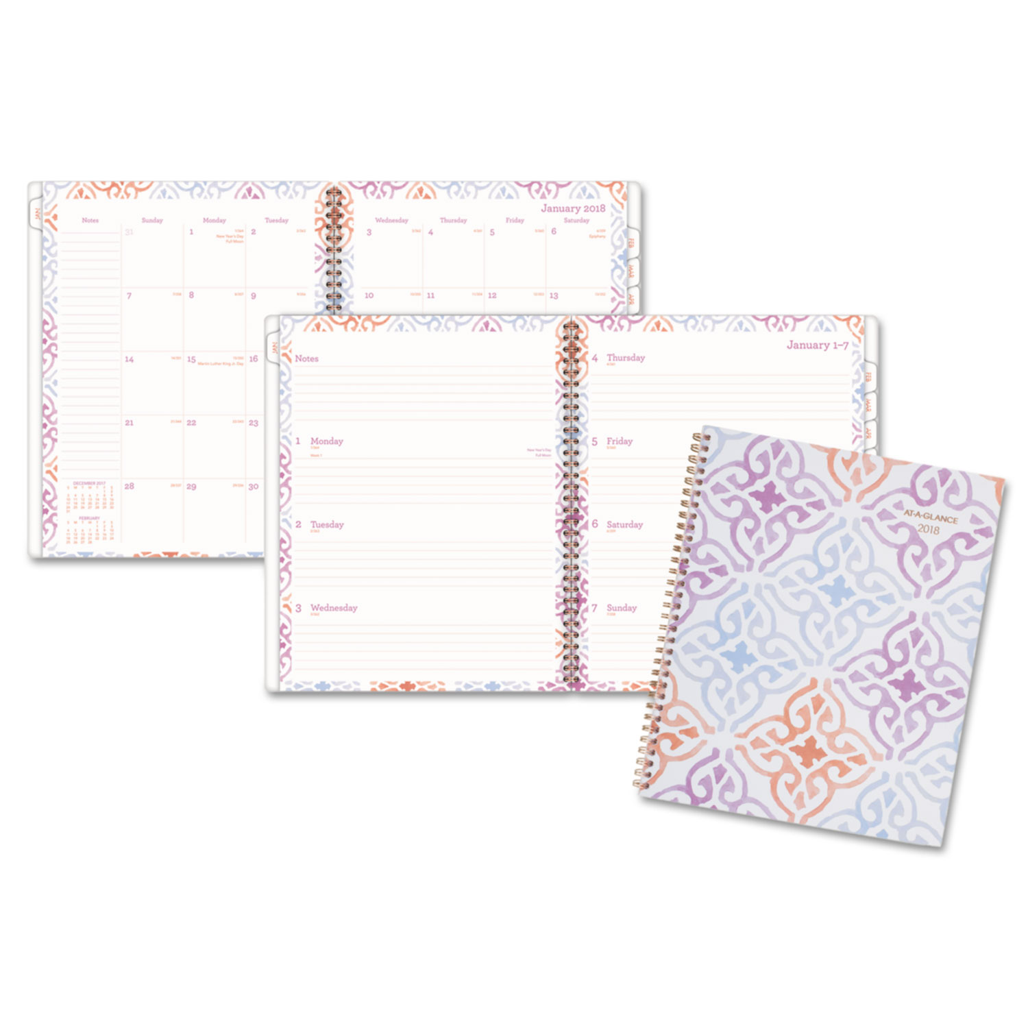 Cecilia Weekly/Monthly Planner, 8 1/2 x 11, Blue/Purple