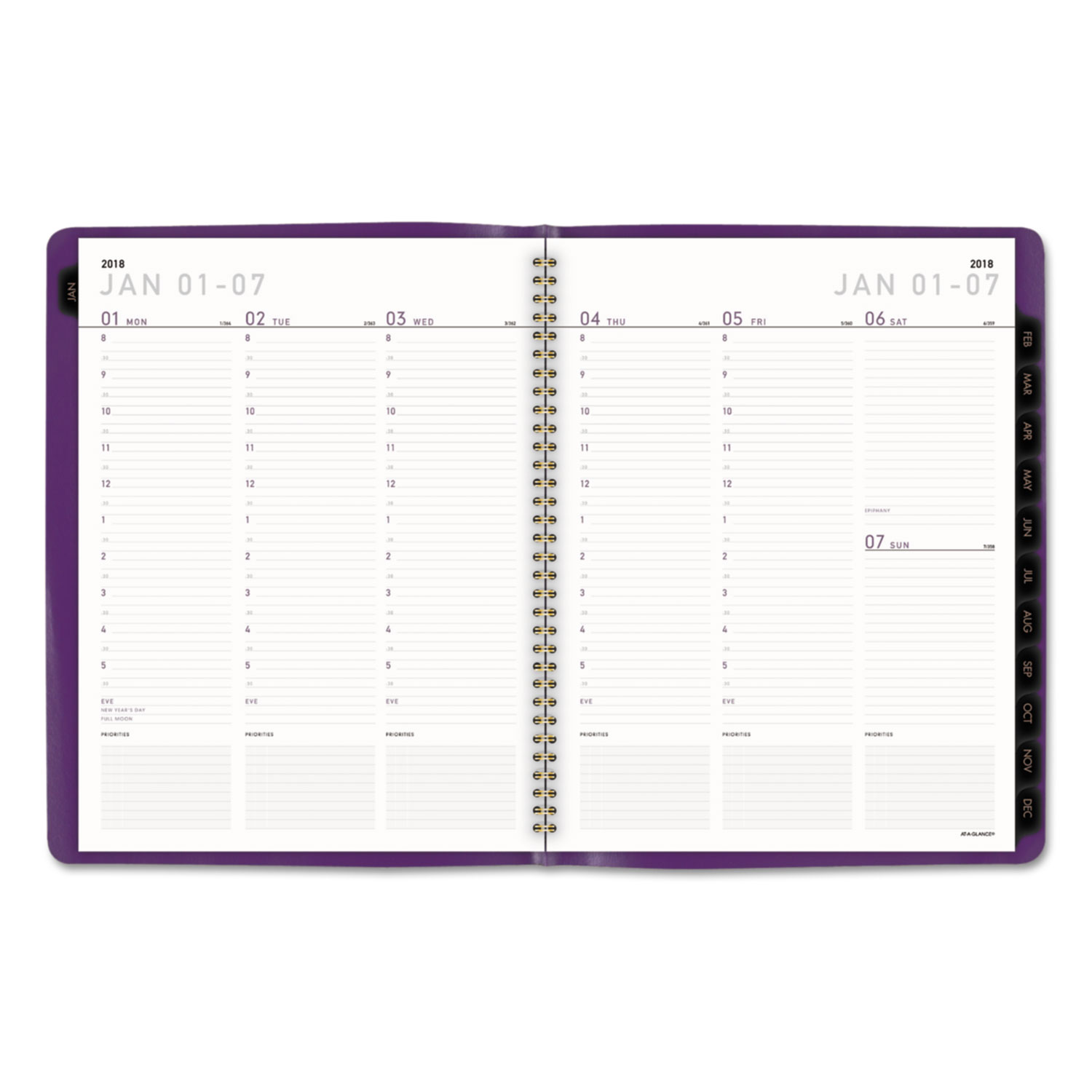 Contemporary Weekly Monthly Appointment Book, 8 1/4 x 10 7/8, Purple