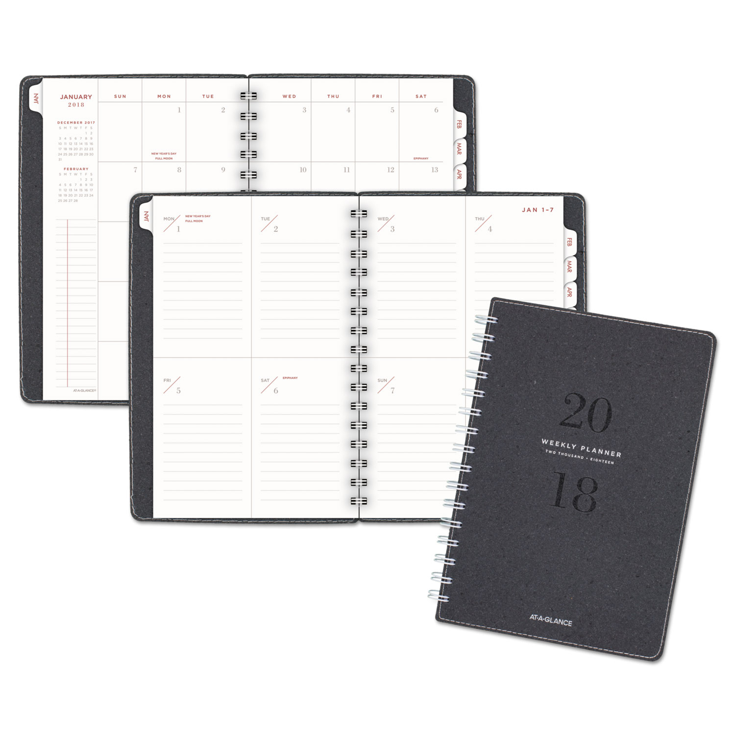 Signature Collection Heather Gray Planner, 5 3/4 x 8 1/2