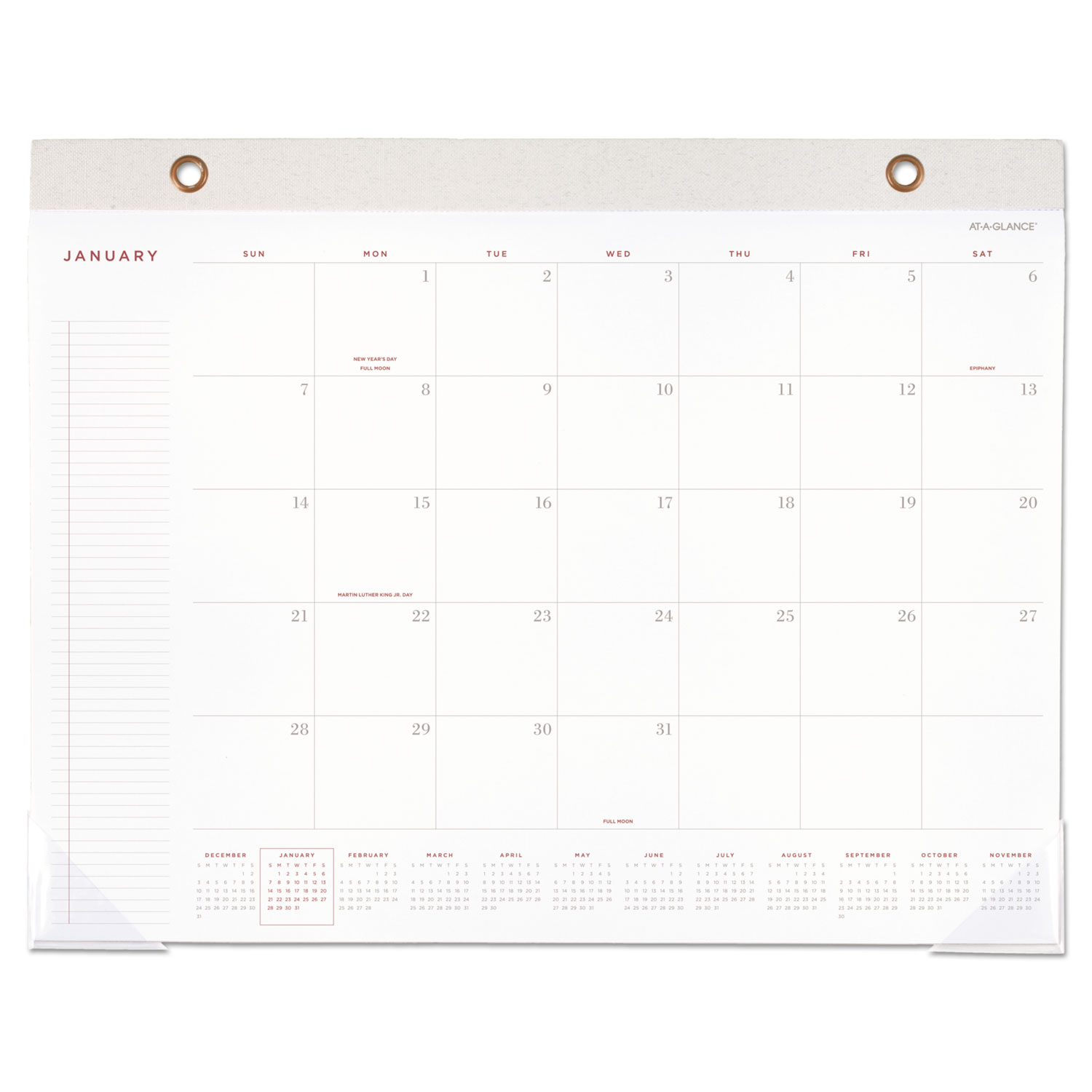 Signature Collection Desk Pad, 22 x 17, White, 2018