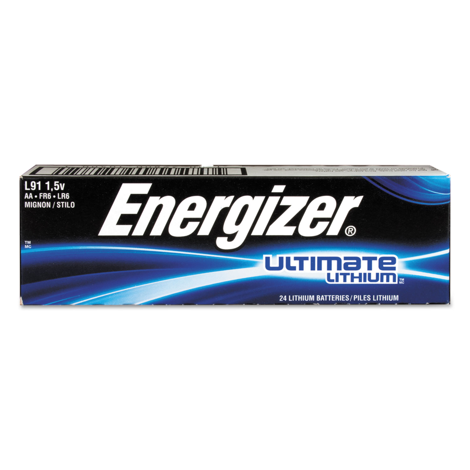  Energizer L91 Ultimate Lithium AA Batteries, 1.5V, 24/Box (EVEL91) 