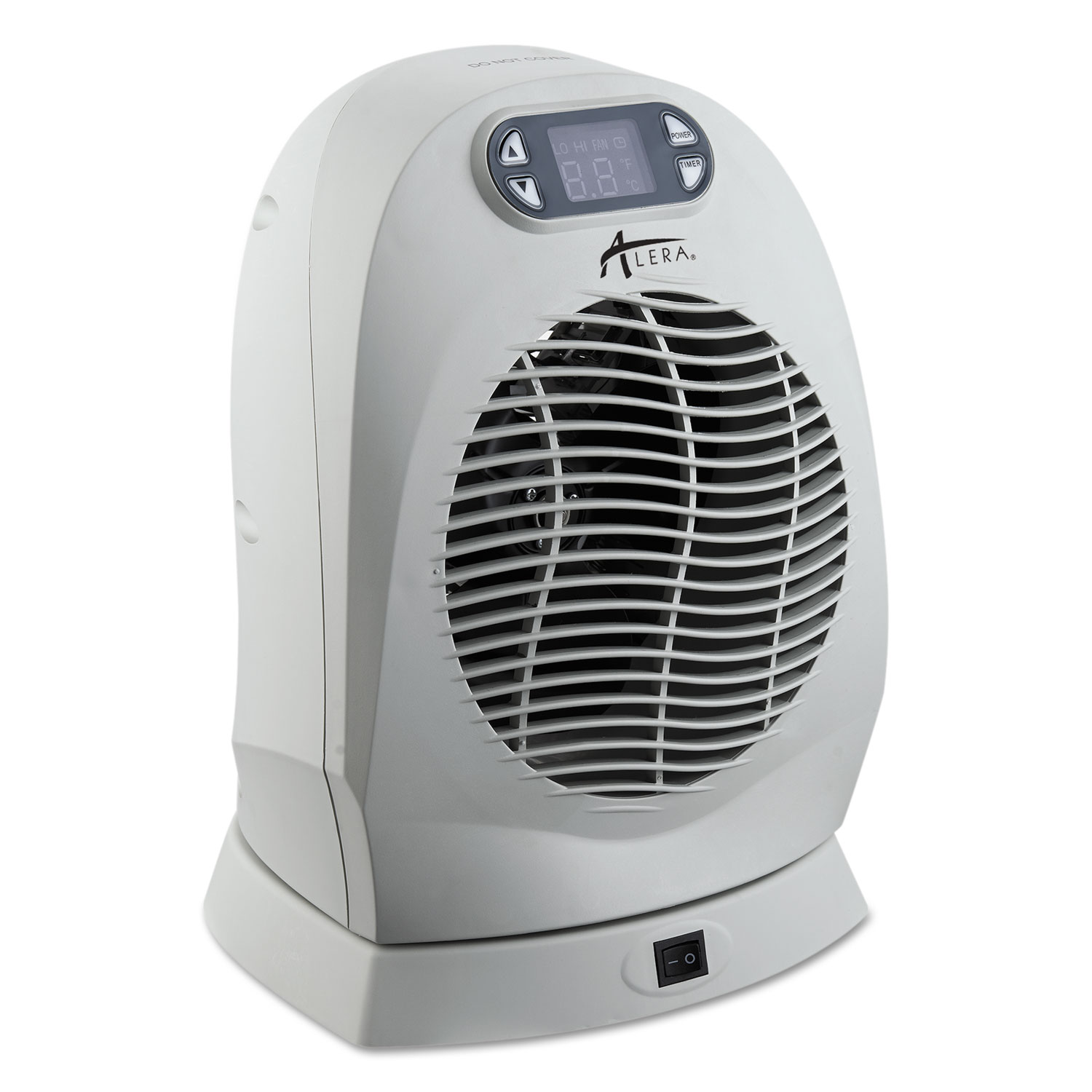 Digital Oscillating Fan-Forced Heater, 9 x 8 x 12 1/4, Cool Gray