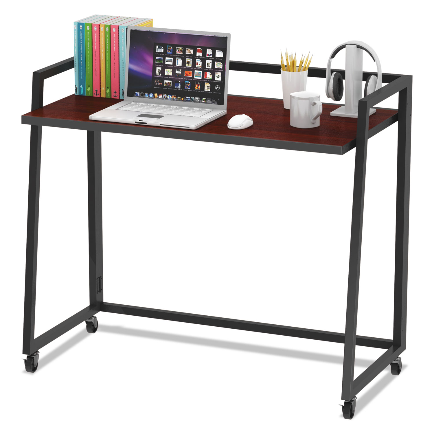 Quick Assemble Computer Workstation, Gray Oak/Silver