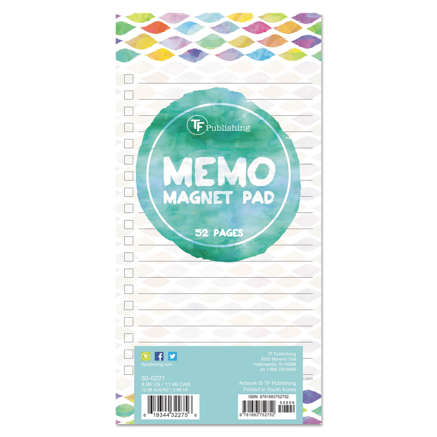 Magnet Pad, 4 x 8, Confetti, 54 Sheets