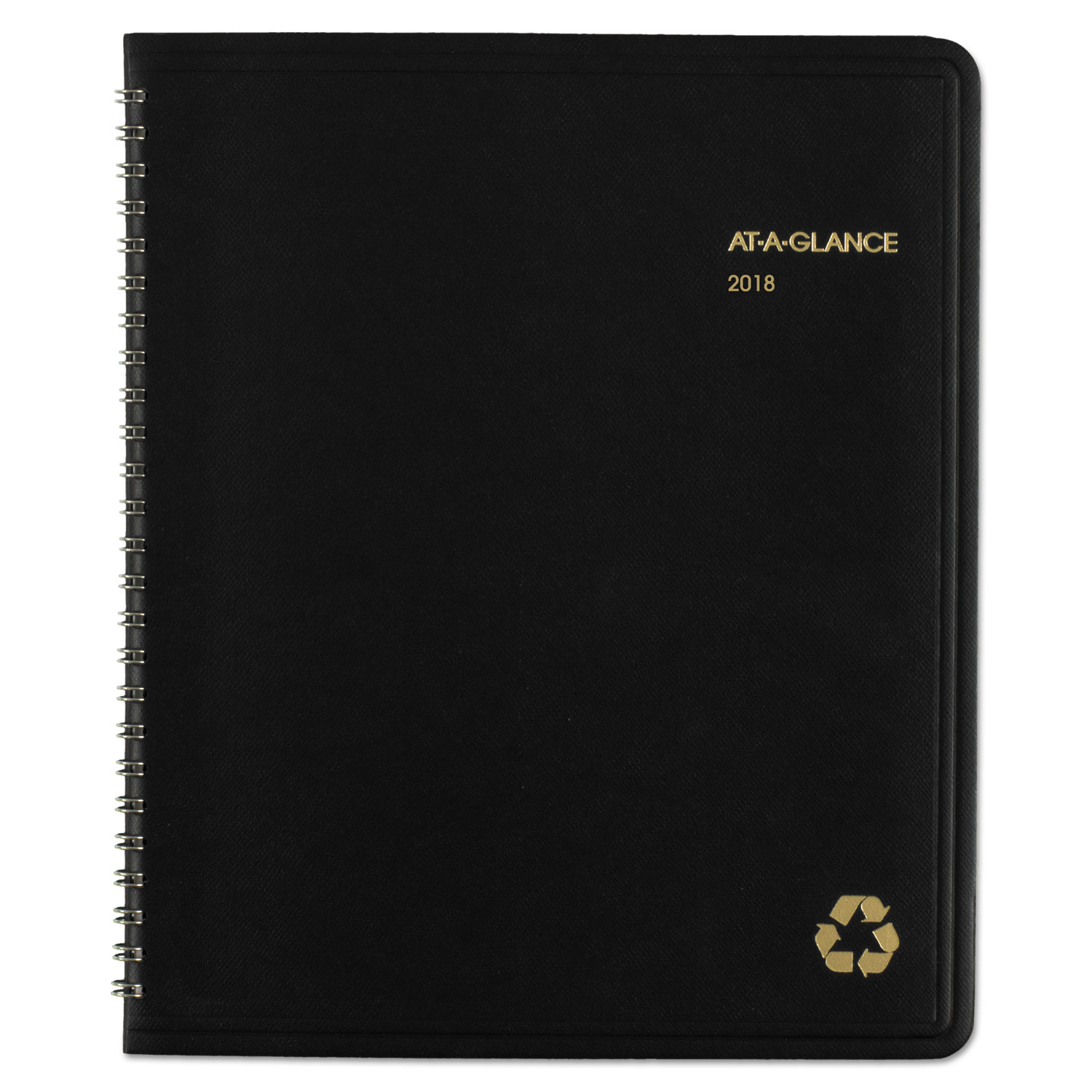 Recycled Monthly Planner, 6 7/8 x 8 3/4, Black, 2018