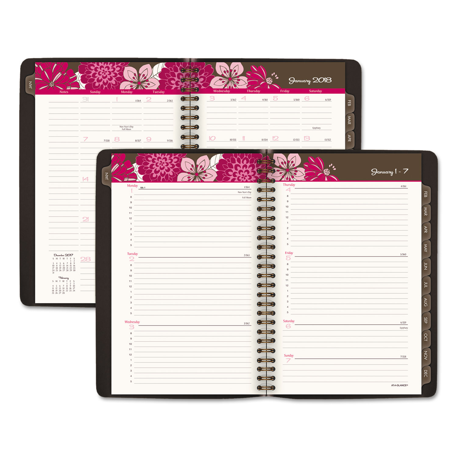 Sorbet Weekly/Monthly Appointment Book, 5 1/2 x 8 1/2, Brown/Pink, 2018
