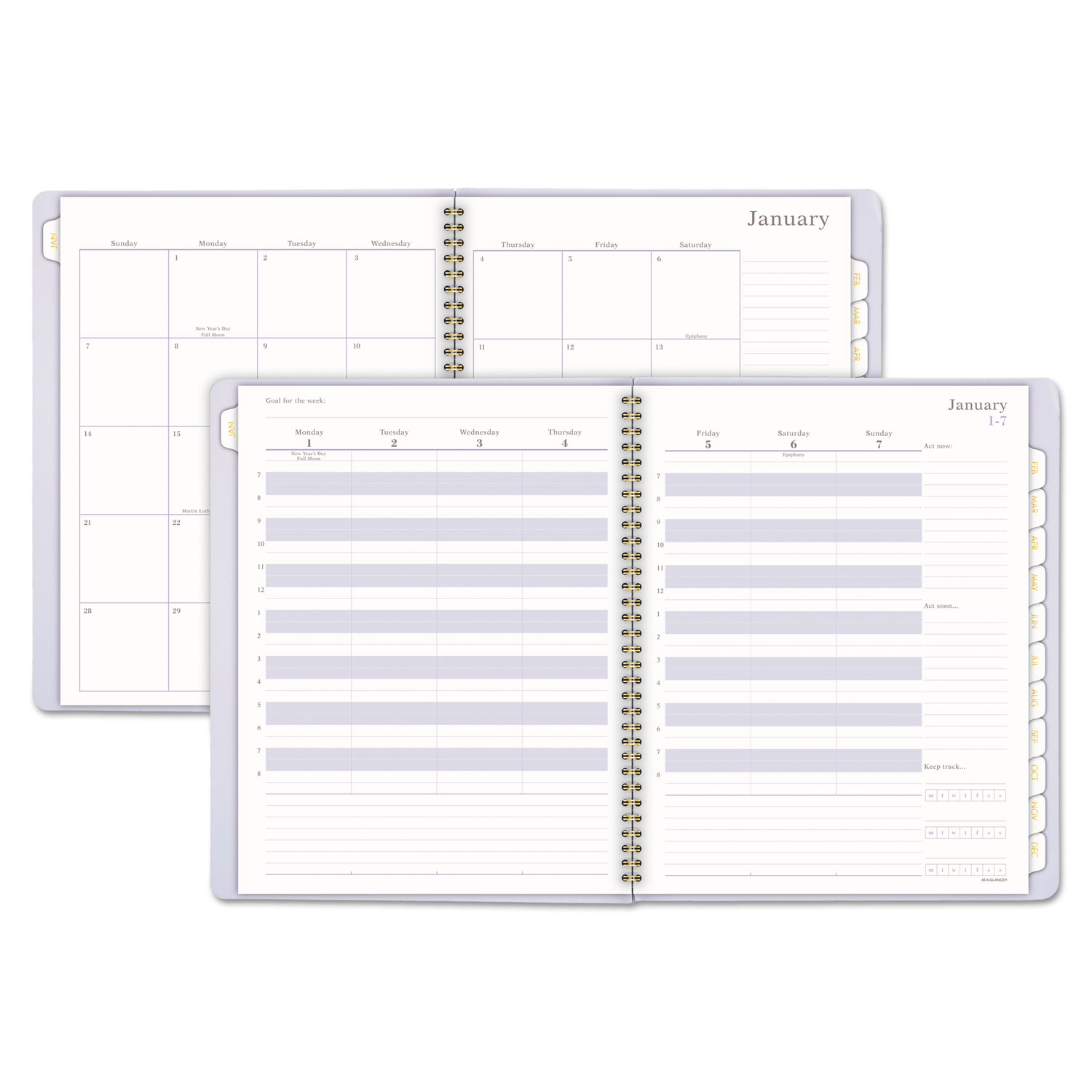 WorkStyle Take Charge Weekly/Monthly Appointment Book,8 1/2 x 11, Lavender, 2018