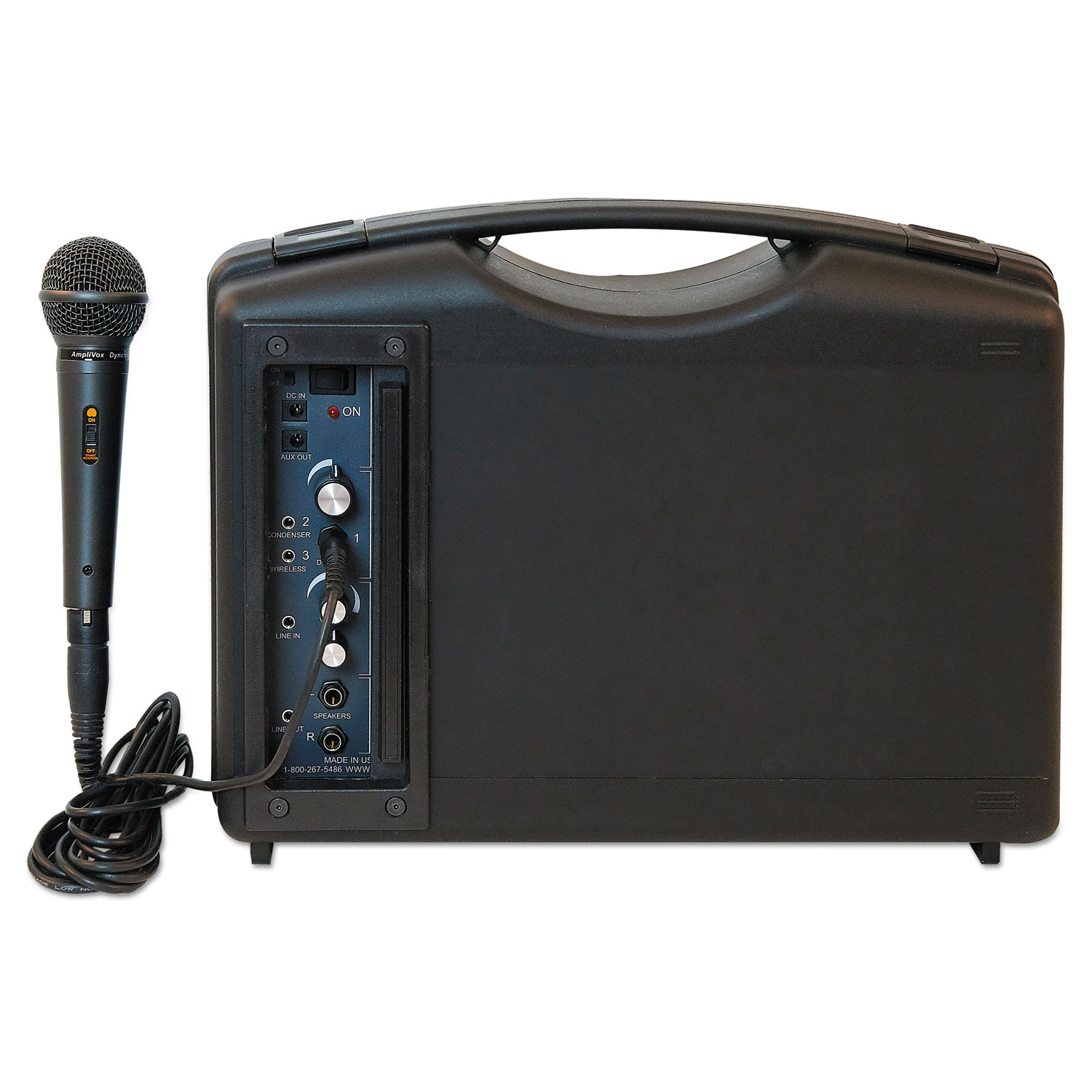  AmpliVox S222A Bluetooth Audio Portable Buddy with Wired Mic, 50W, Black (APLS222A) 