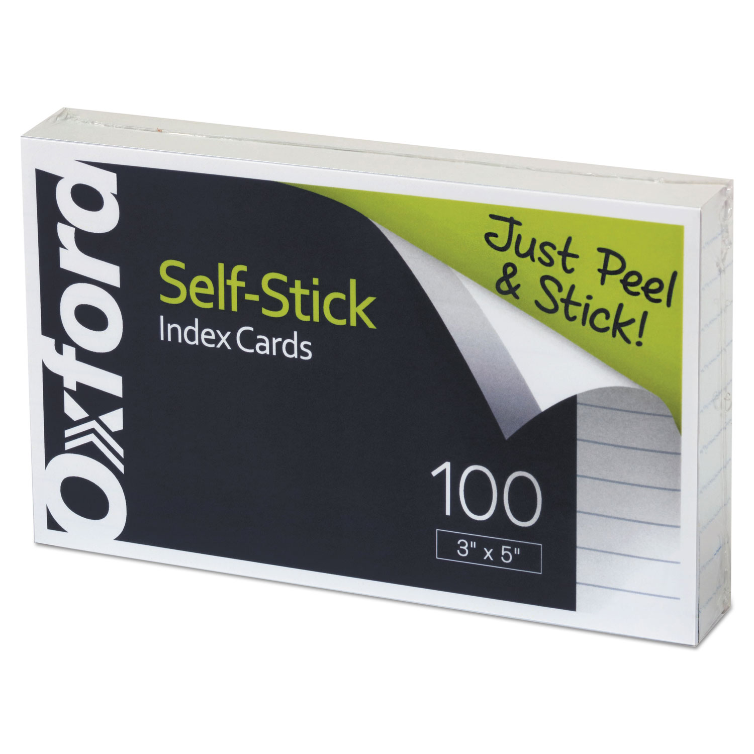  Oxford 61100 Self-Stick Index Cards, 3 x 5, White, 100/Pack (OXF61100) 