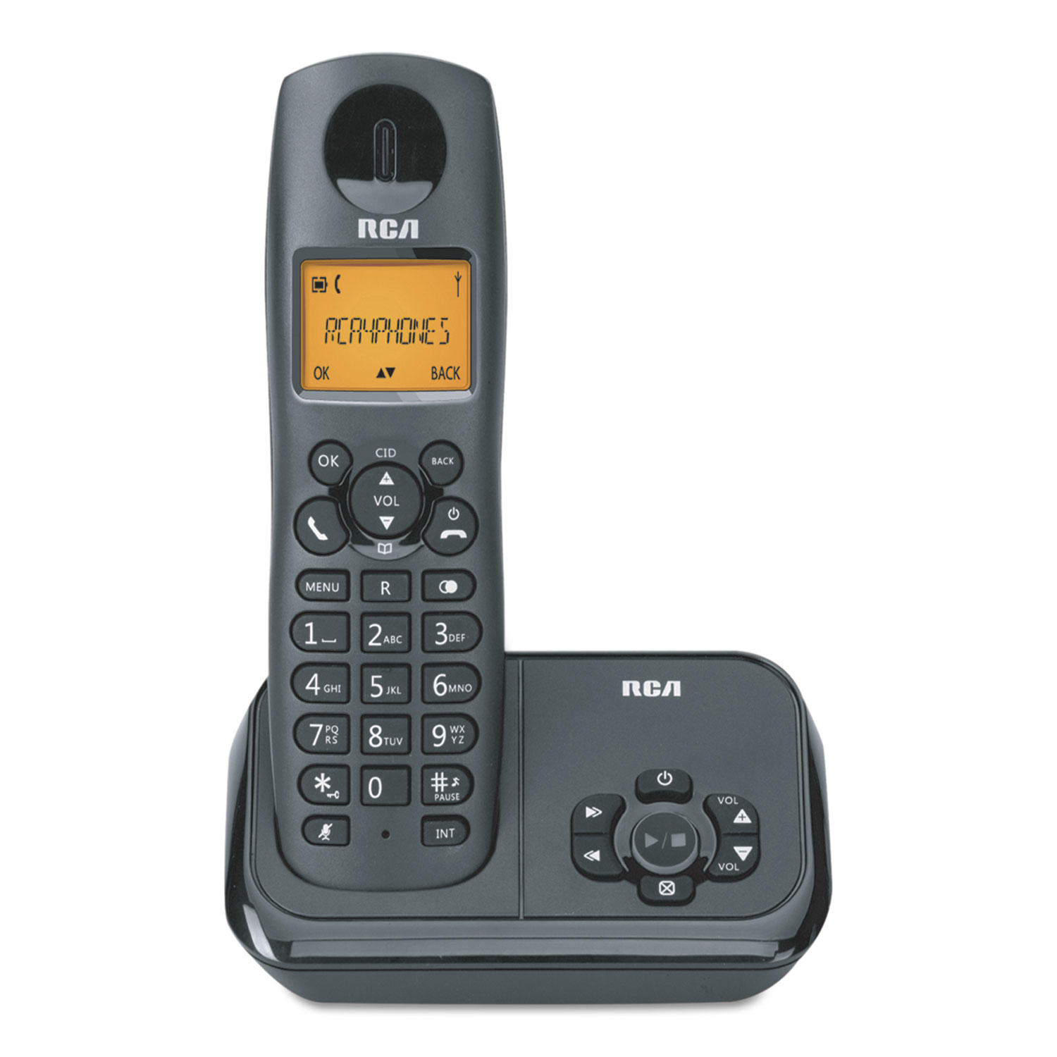  RCA 2162-1BKGA 2162 Series One Line Cordless Phone, DECT 6.0 (RCA21621BKGA) 