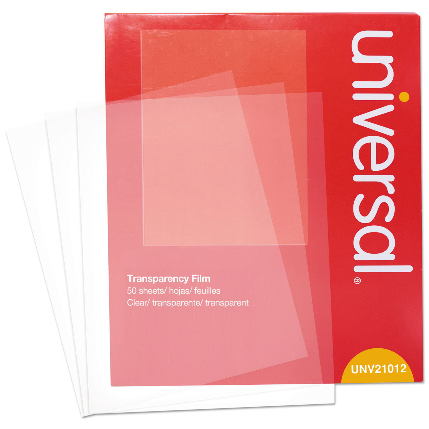  Universal UNV21012 Transparent Sheets, Color Laser, Letter, Clear, 50/Pack (UNV21012) 