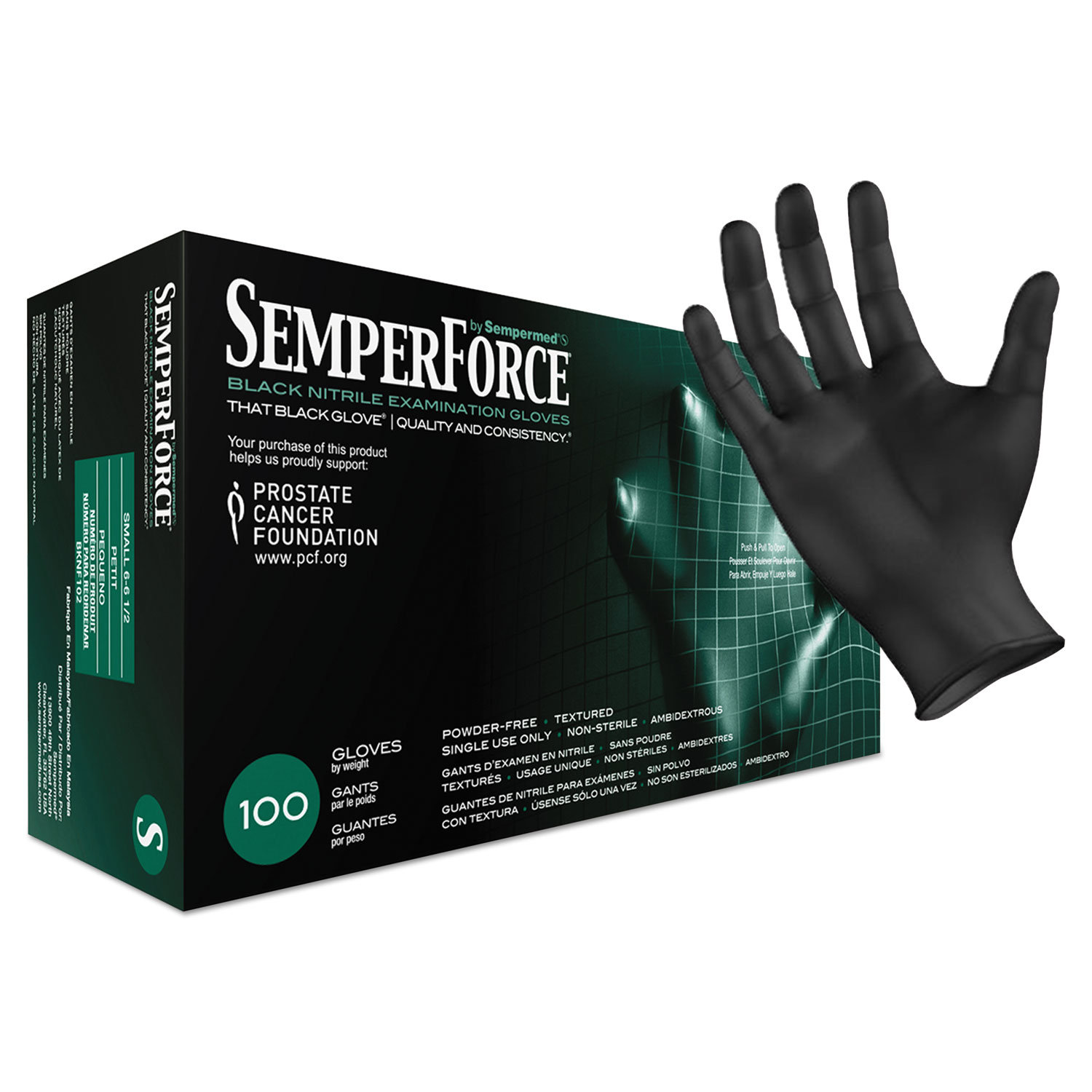  SemperForce BKNF102 SemperForce Gloves, Black, Small, 1000/Carton (SEZBKNF102) 