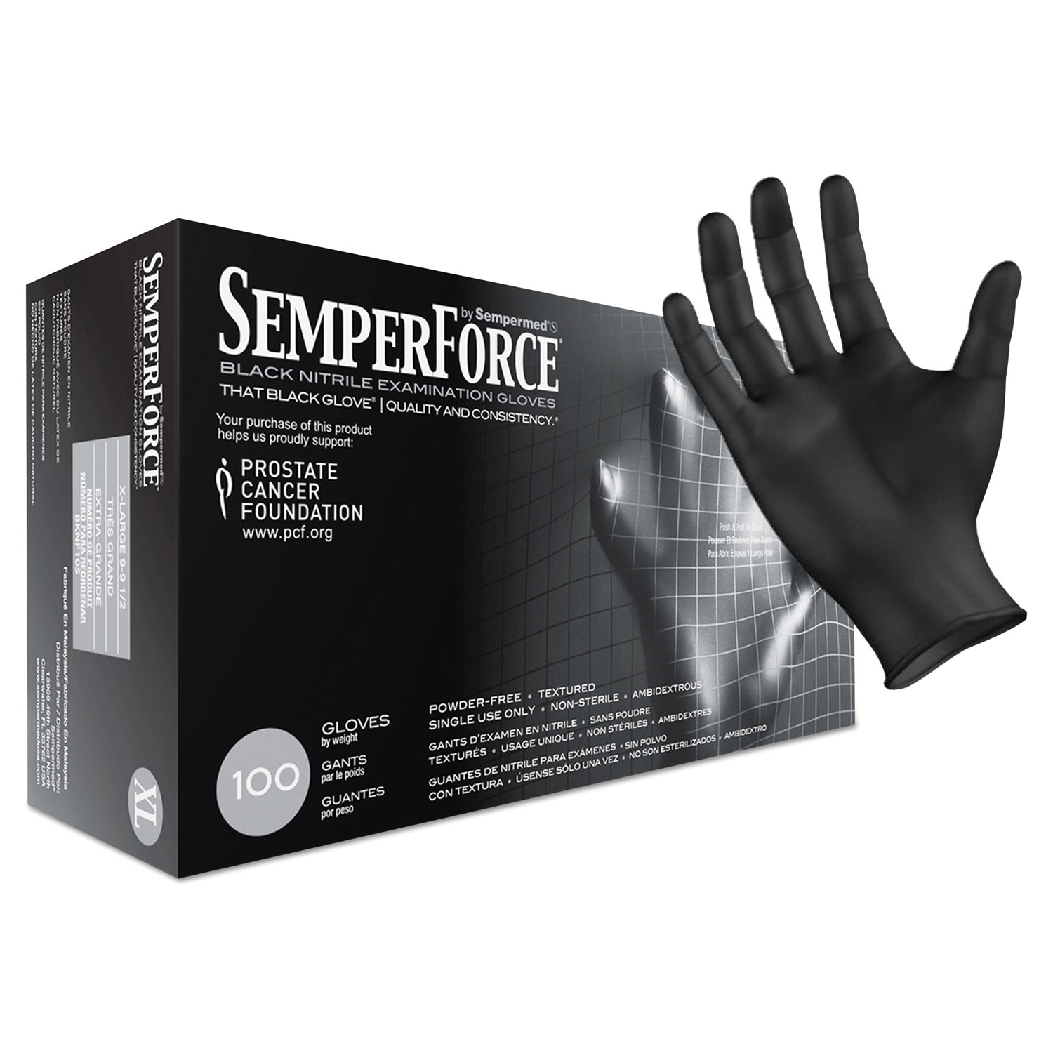  SemperForce BKNF105 SemperForce Gloves, Black, X-Large, 1000/Carton (SEZBKNF105) 
