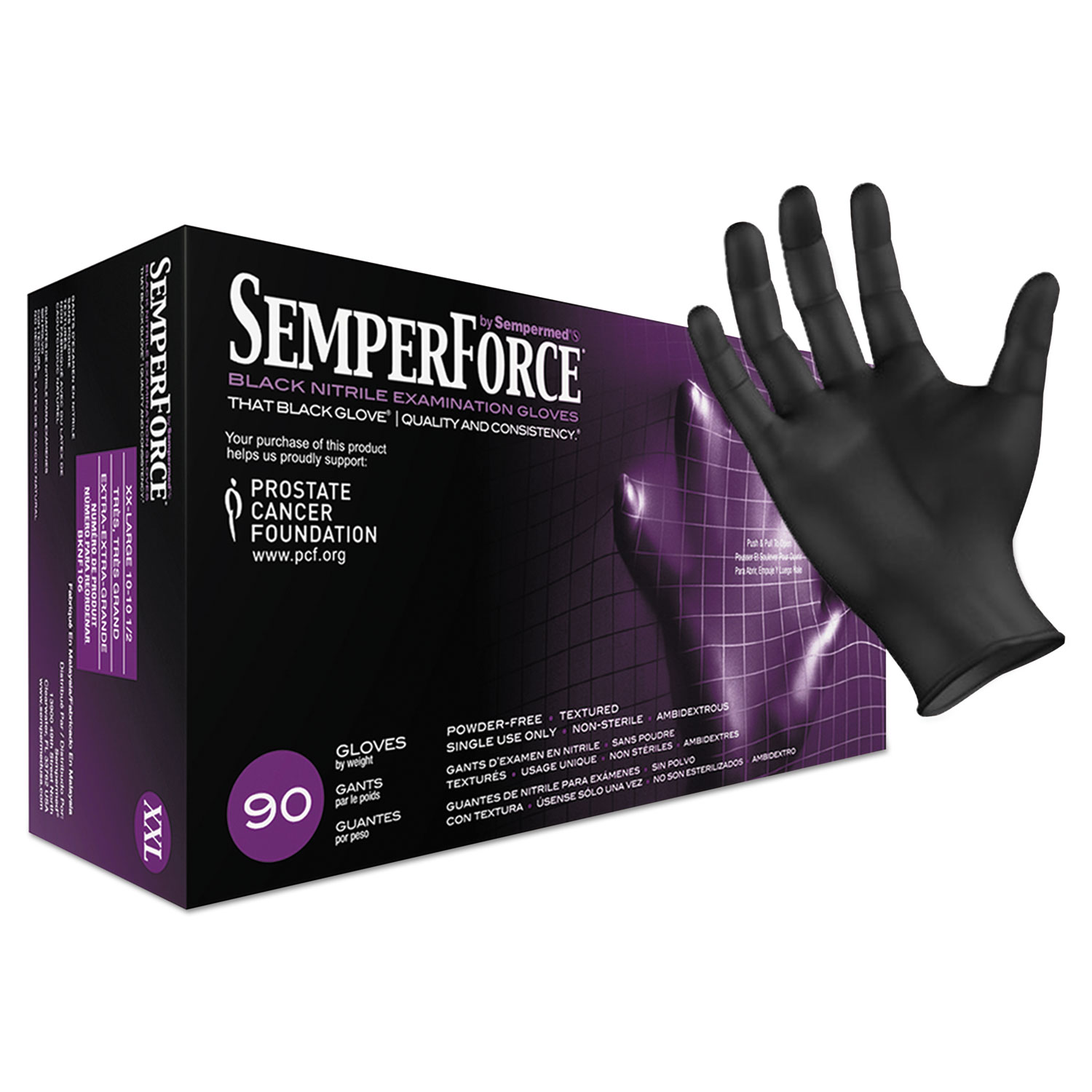  SemperForce BKNF106 SemperForce Gloves, Black, 2X-Large, 1000/Carton (SEZBKNF106) 