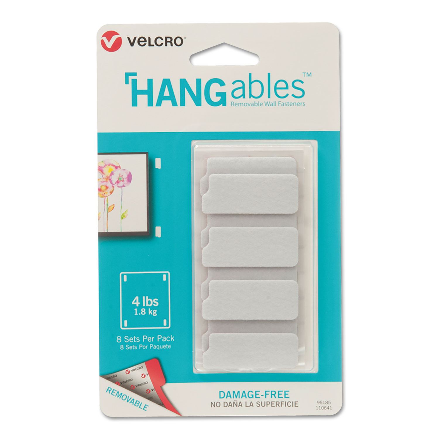 HANGables Removable Damage-Free Wall Fasteners, 3/4