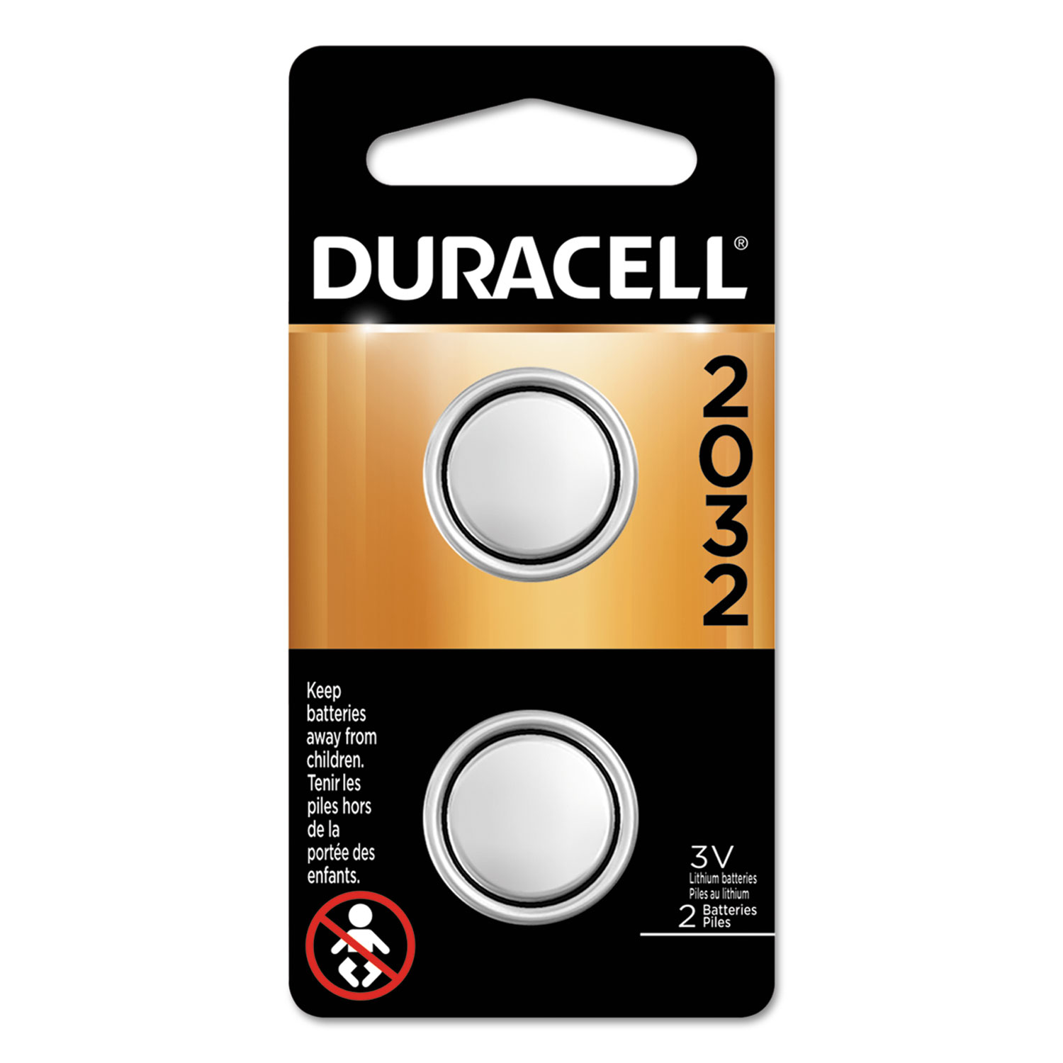 Duracell DL2032B2PK Lithium Coin Battery, 2032, 2/Pack (DURDL2032B2PK) 