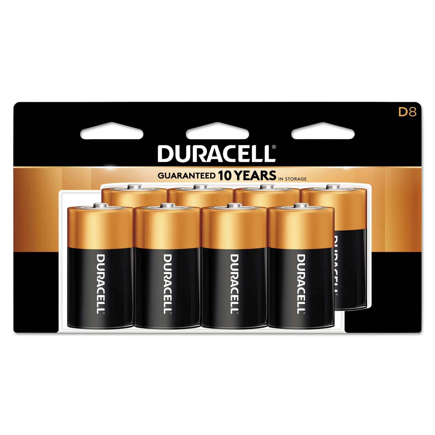 CopperTop Alkaline Batteries, D, 8/PK
