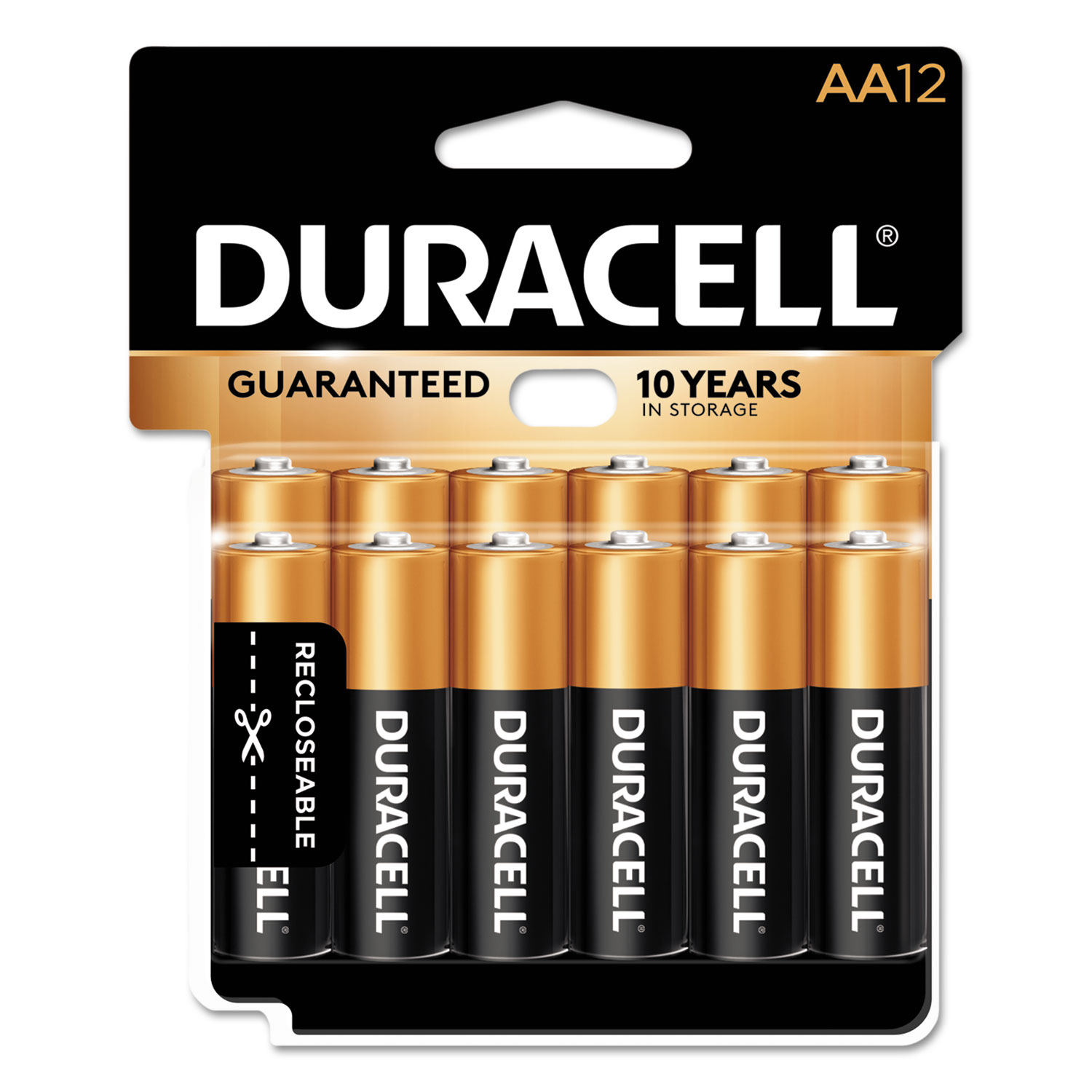  Duracell MN15RT12Z CopperTop Alkaline AA Batteries, 12/Pack (DURMN15RT12Z) 