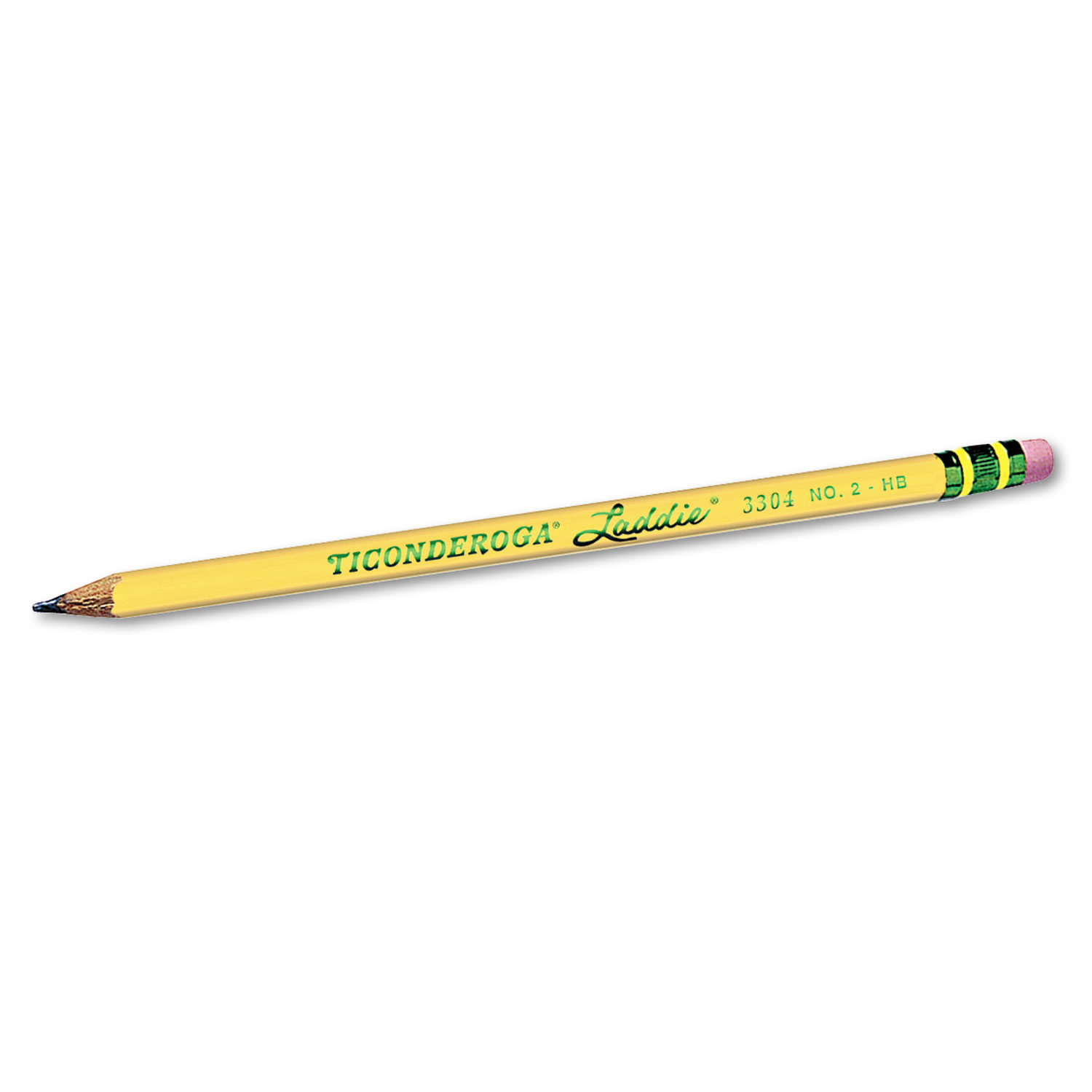  Dixon 13304 Ticonderoga Laddie Woodcase Pencil with Microban Protection, HB (#2), Black Lead, Yellow Barrel, Dozen (DIX13304) 