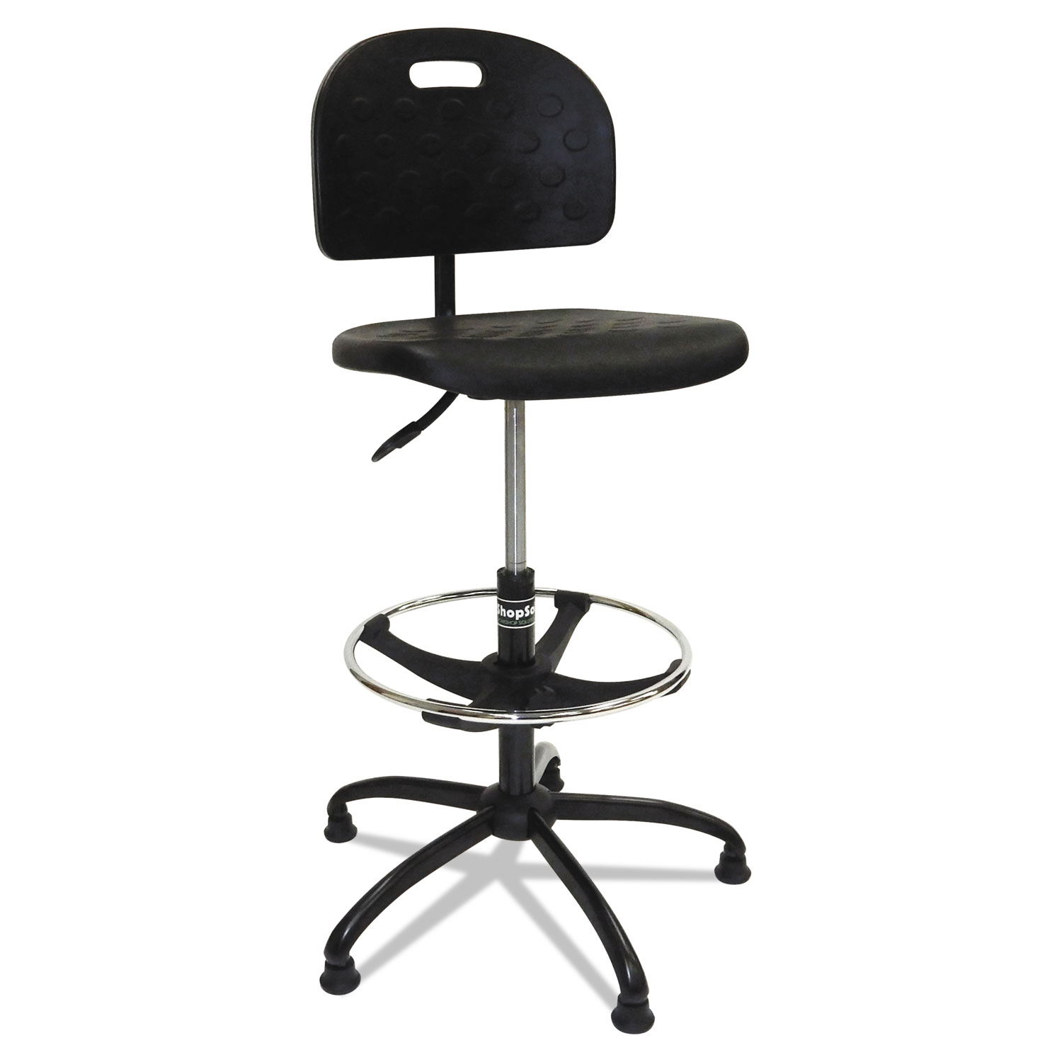 Workbench Shop Chair, 37 1/2 to 47 1/2h, Black, Polyurethane