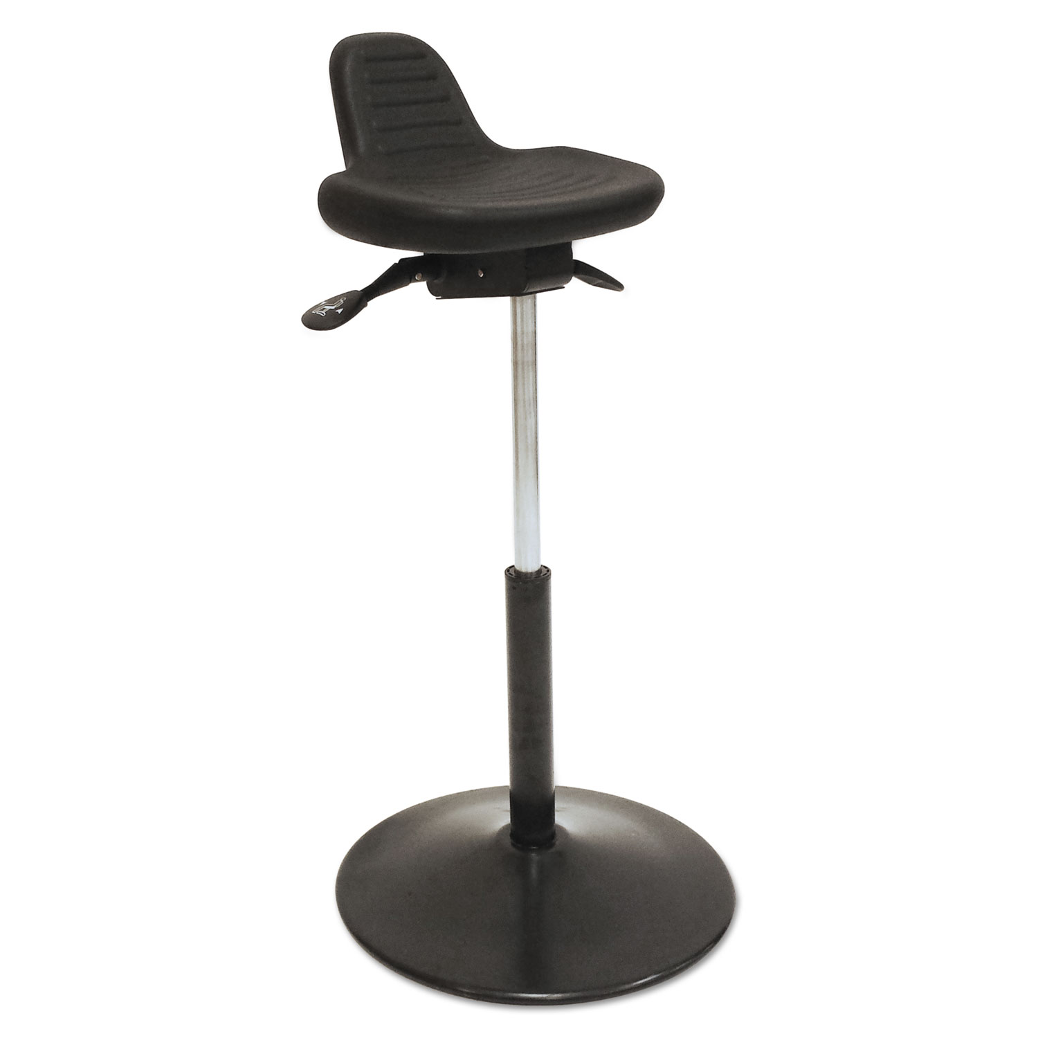  ShopSol 1010276 Pneumatic Sit-Stand Stool, Black Seat/Black Back, Black Base (SSX1010276) 
