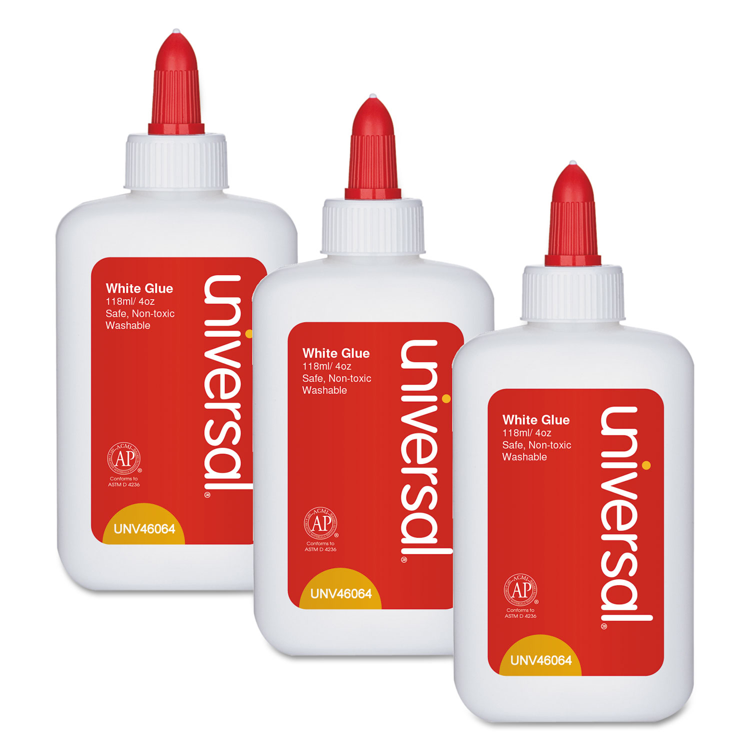  Universal UNV46064 Washable White Glue, 4 oz, Dries Clear (UNV46064) 