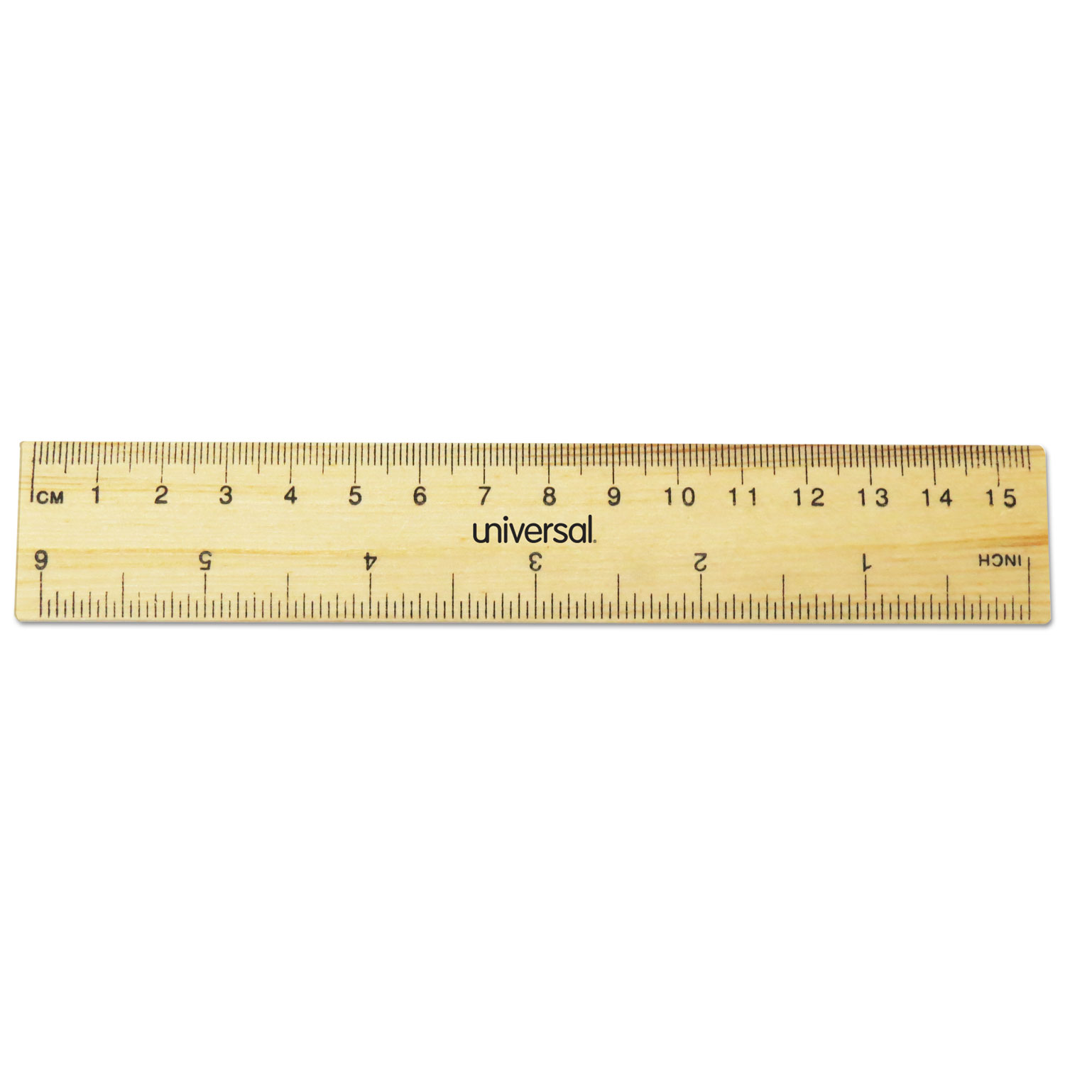 Flat Wood Ruler, Standard/Metric, 6 Long - ASE Direct