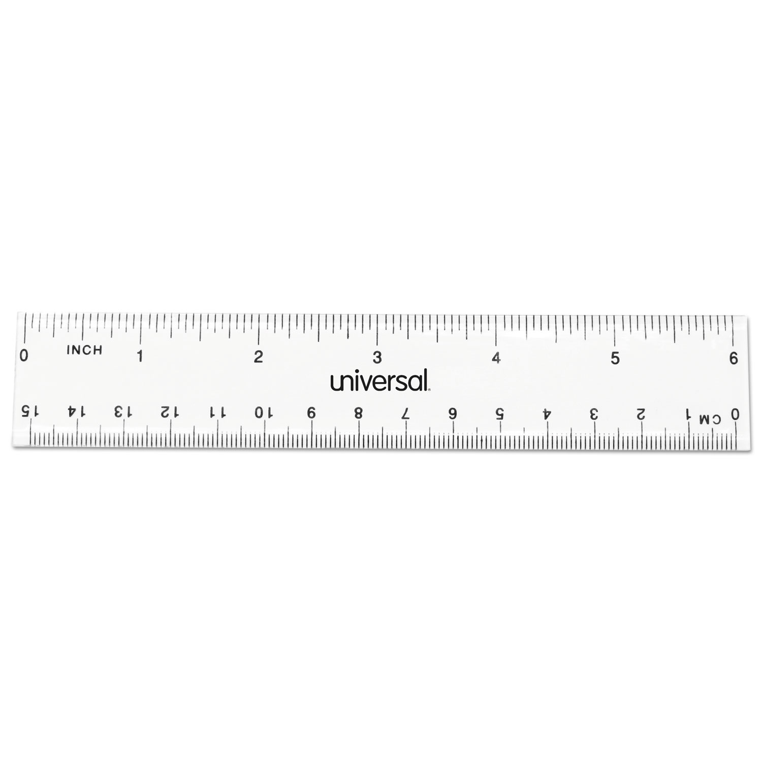 Clear Plastic Ruler, Standard/Metric, 6