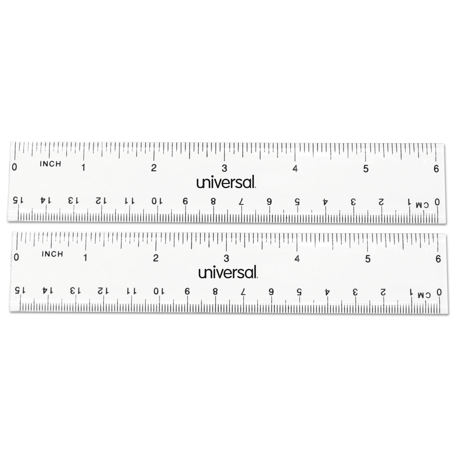 Transparent Shatter-Resistant Plastic Ruler, Standard/Metric, 6 Long, Clear  - mastersupplyonline