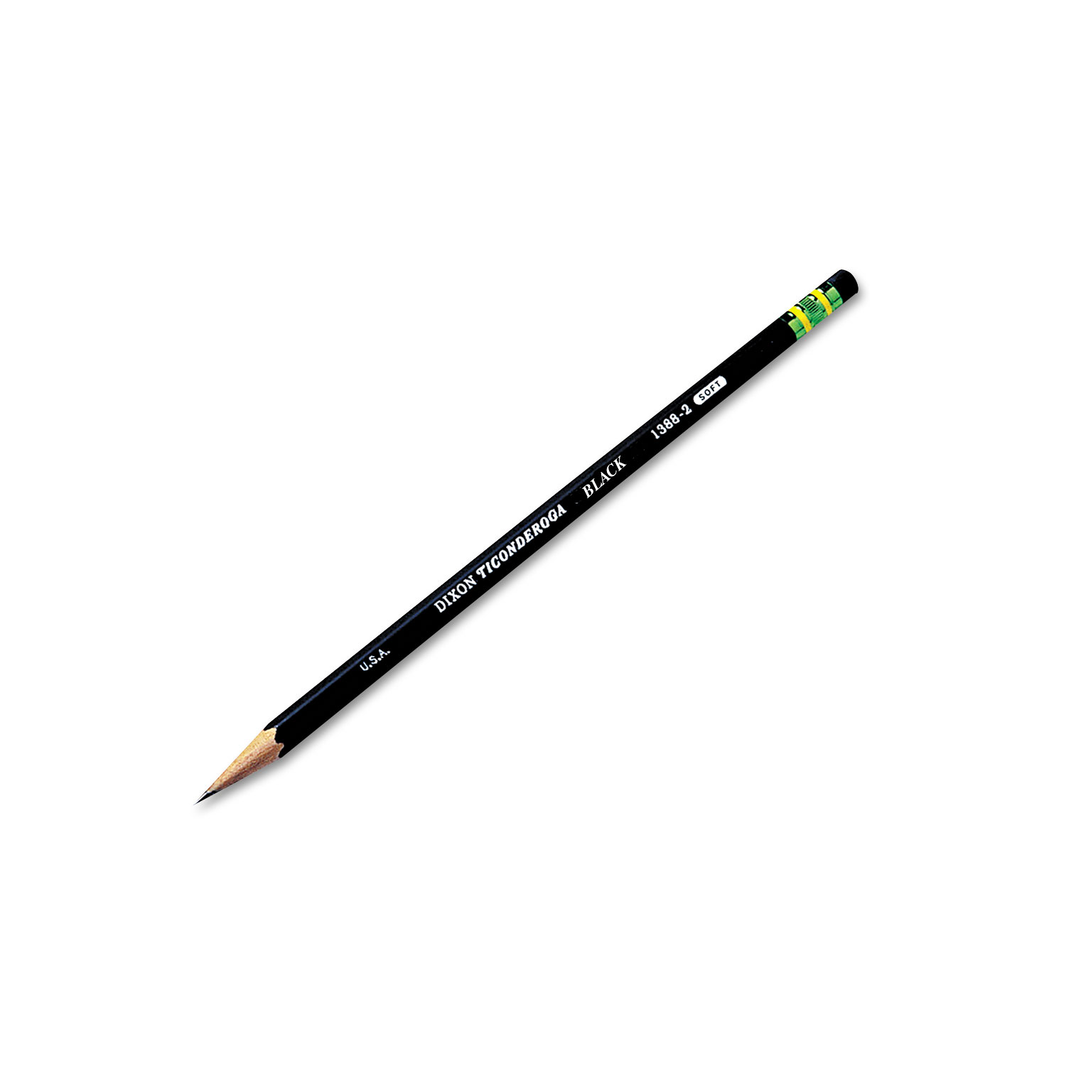 Dixon Ticonderoga Pencils, F (#2.5), Black Lead, Yellow Barrel, Dozen, DIX13885