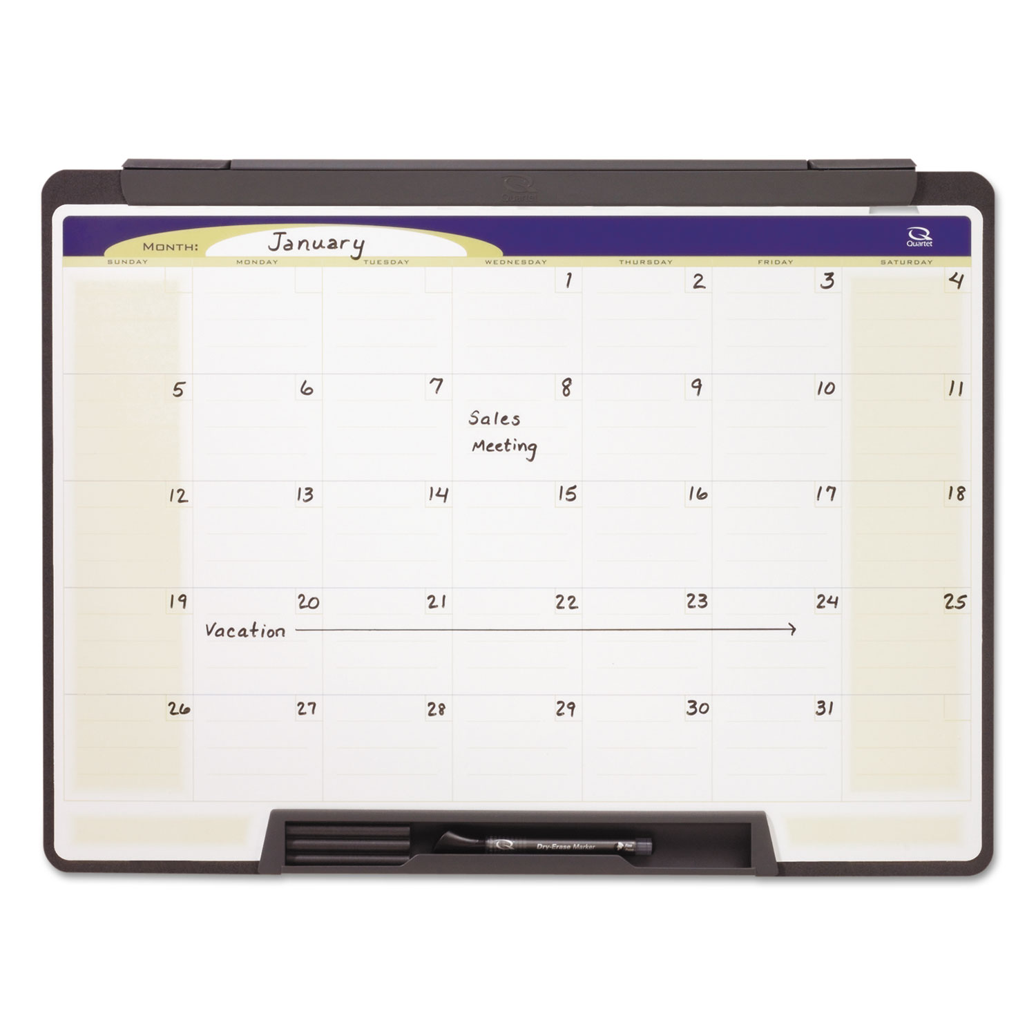  Quartet MMC25 Motion Portable Monthly Calendar, Dry Erase, 24 x 18 (QRTMMC25) 