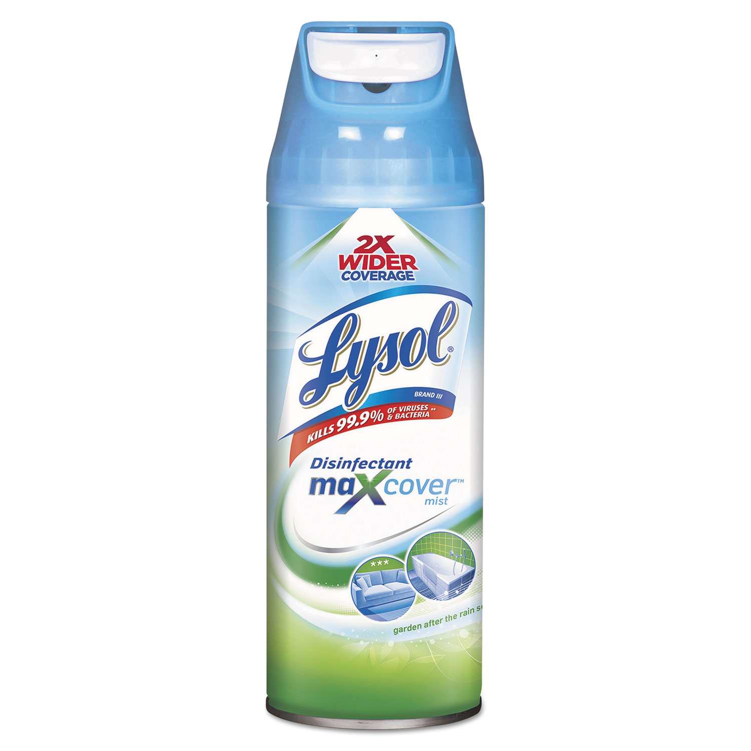  LYSOL Brand 19200-95590 Max Cover Disinfectant Mist, Garden After Rain, 12 1/2 oz Aerosol, 6/Carton (RAC95590) 