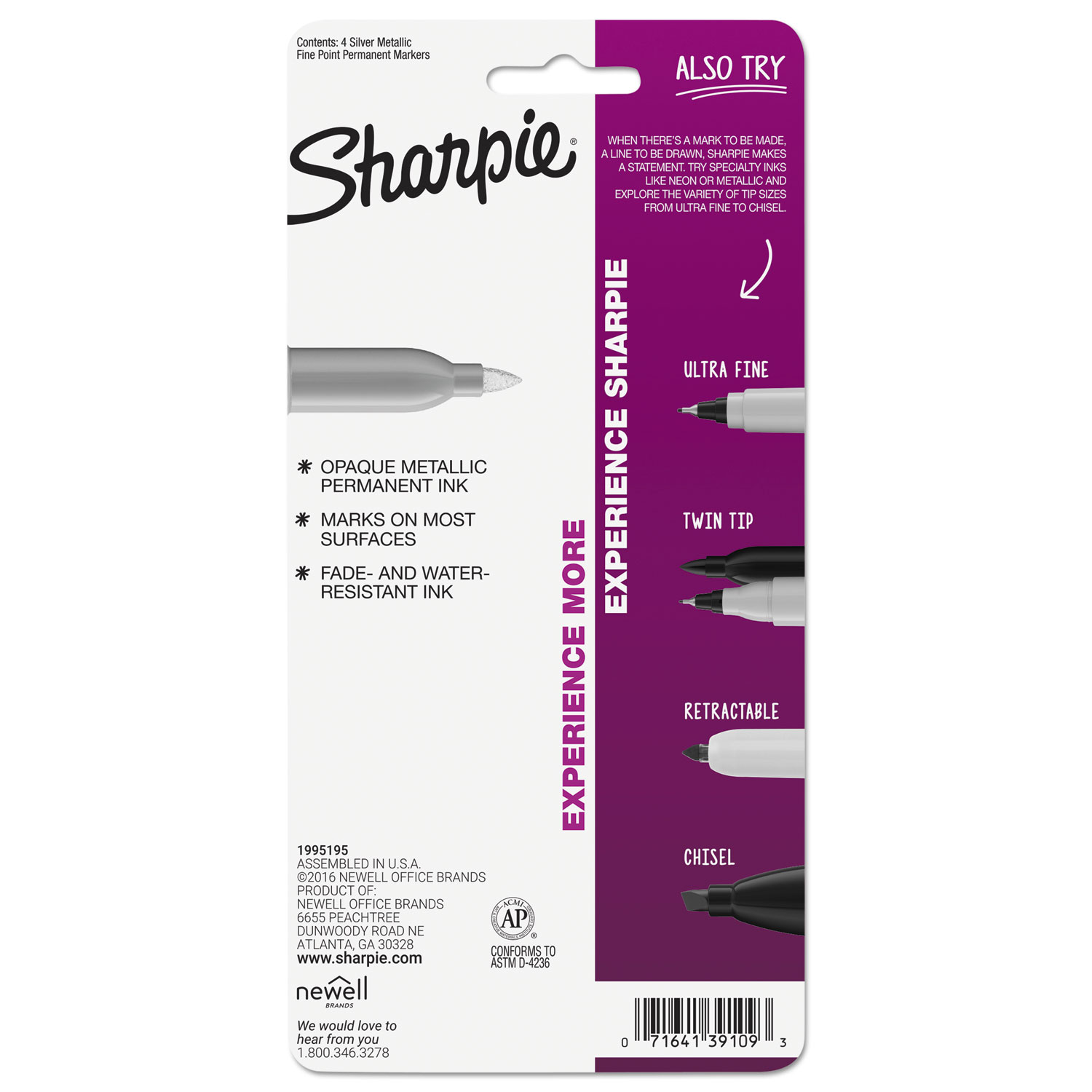 Sharpie Metallic Fine Point Permanent Marker Value Pack, Fine Bullet Tip,  Metallic Silver, 36/Pack