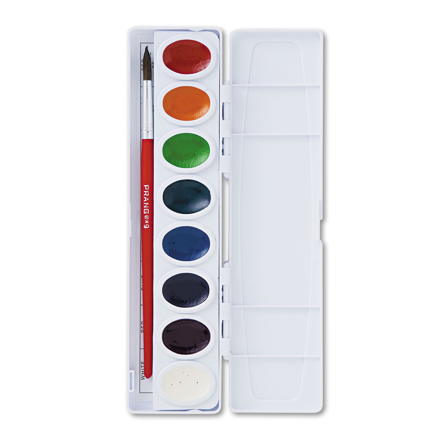 Prang Semi-Moist Washable Watercolor Paint with Brush Assorted Colors 16