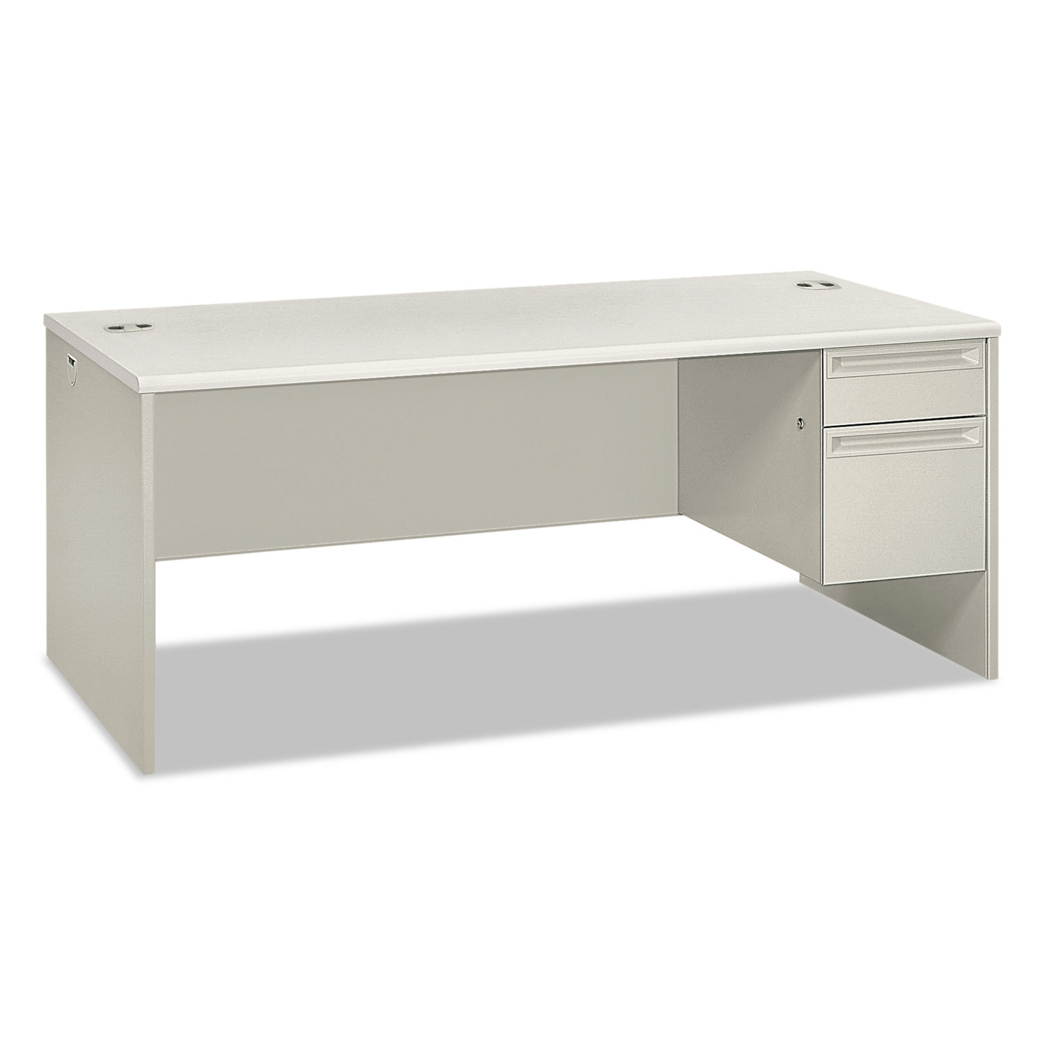  HON H38293R.B9.Q 38000 Series Single Pedestal Desk, Right, 72w x 36d x 30h, Silver Mesh/Light Gray (HON38293RB9Q) 