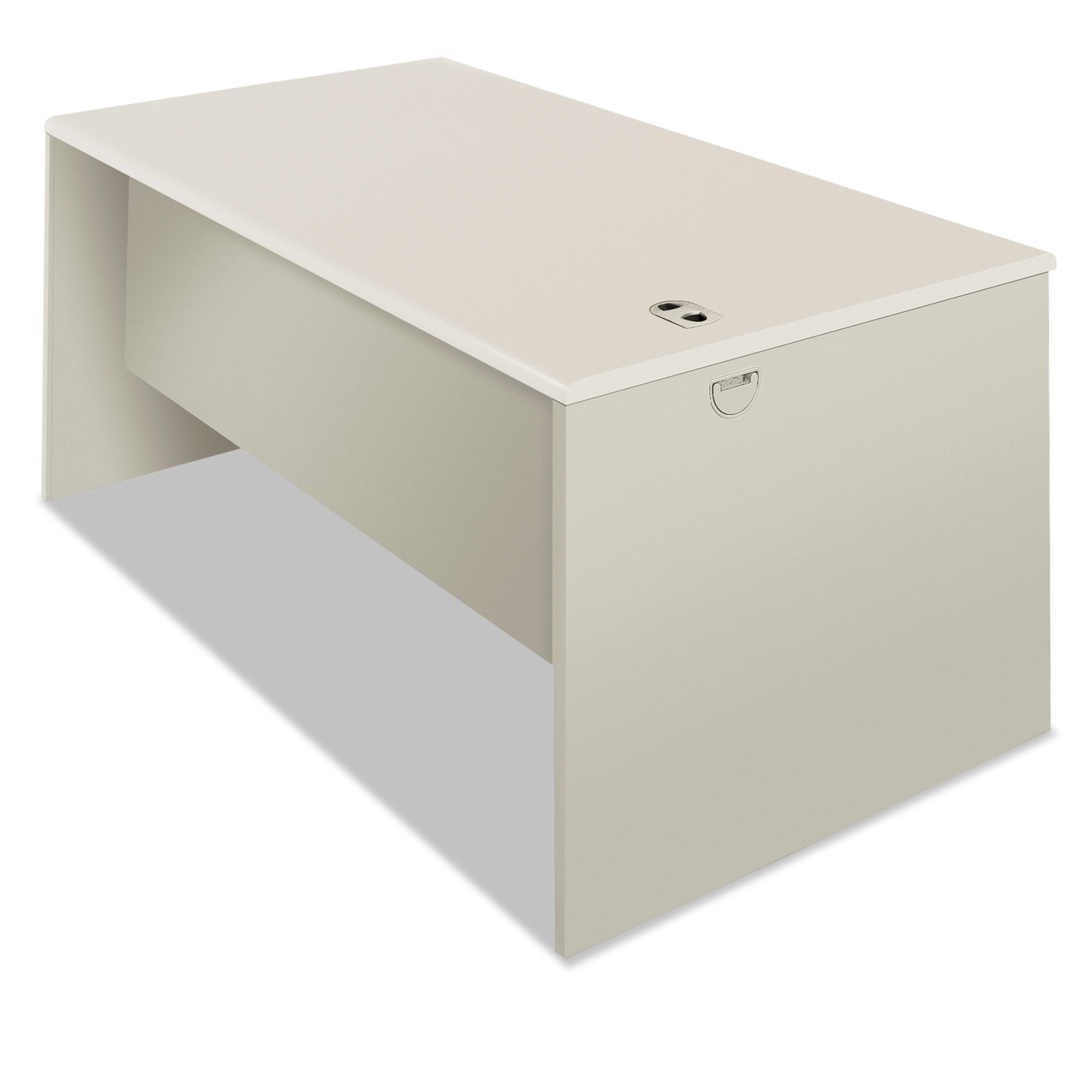 38000 Series Desk Shell, 72 Wide, Radius Edge, Silver Mesh/Light Gray