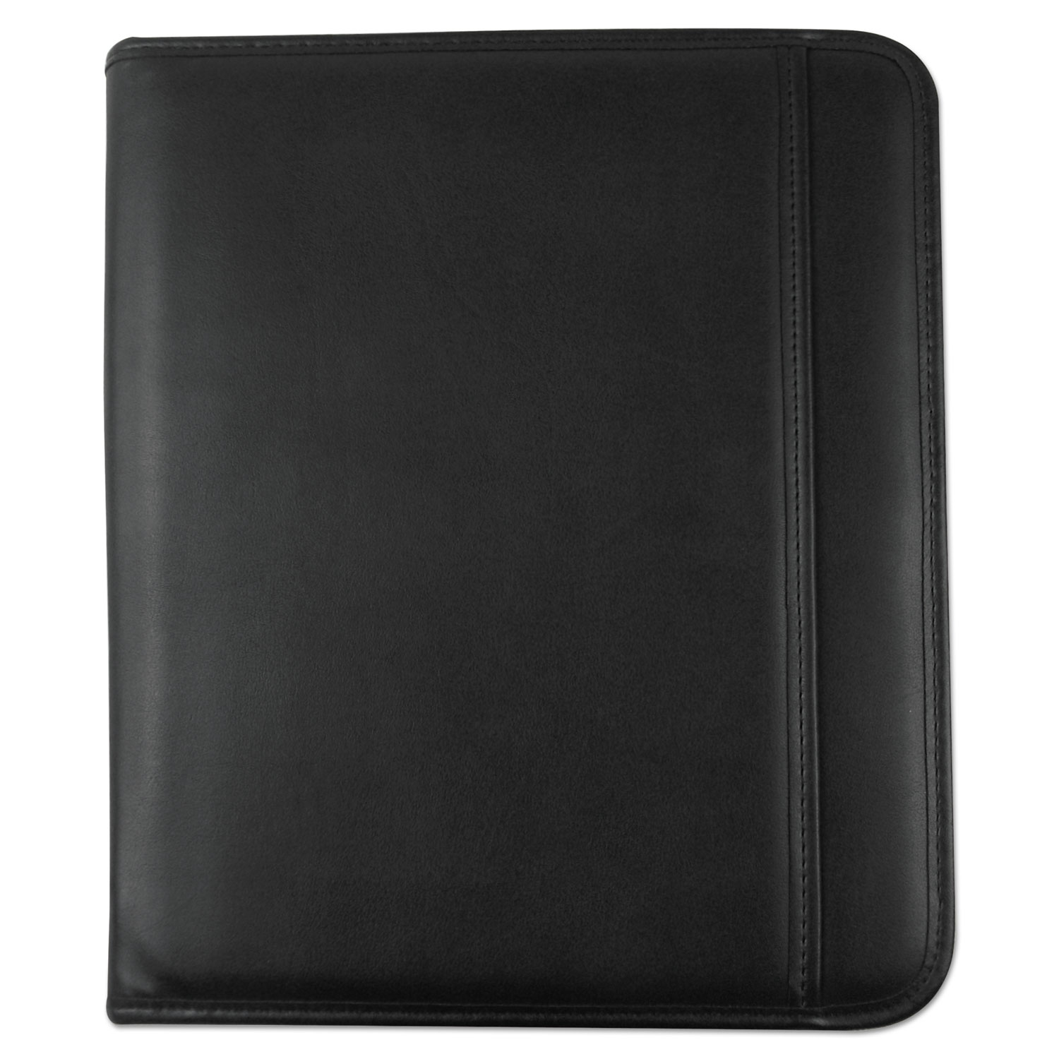 Leather Textured Zippered PadFolio with Tablet Pocket, 10 3/4 x 13 1/8, Black