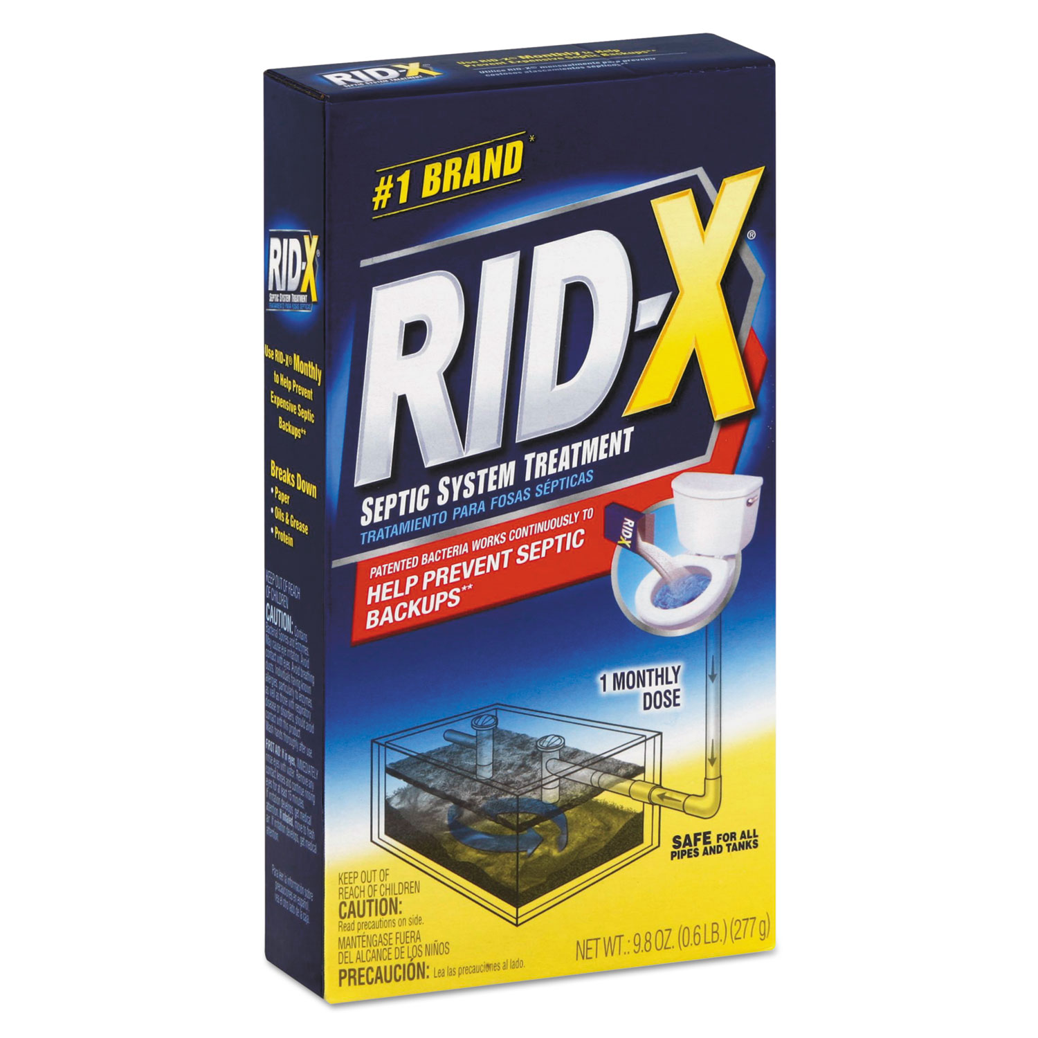  RID-X 19200-80306 Septic System Treatment Concentrated Powder, 9.8 oz, 12/Carton (RAC80306) 