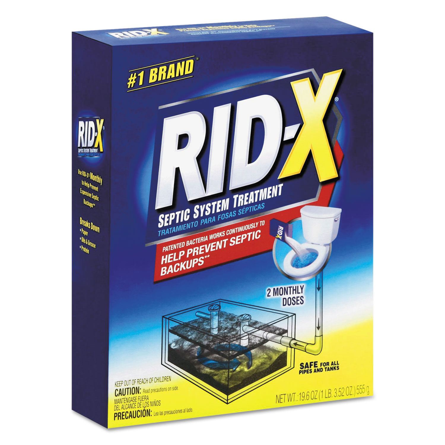  RID-X 19200-80307 Septic System Treatment Concentrated Powder, 19.6 oz, 6/Carton (RAC80307) 