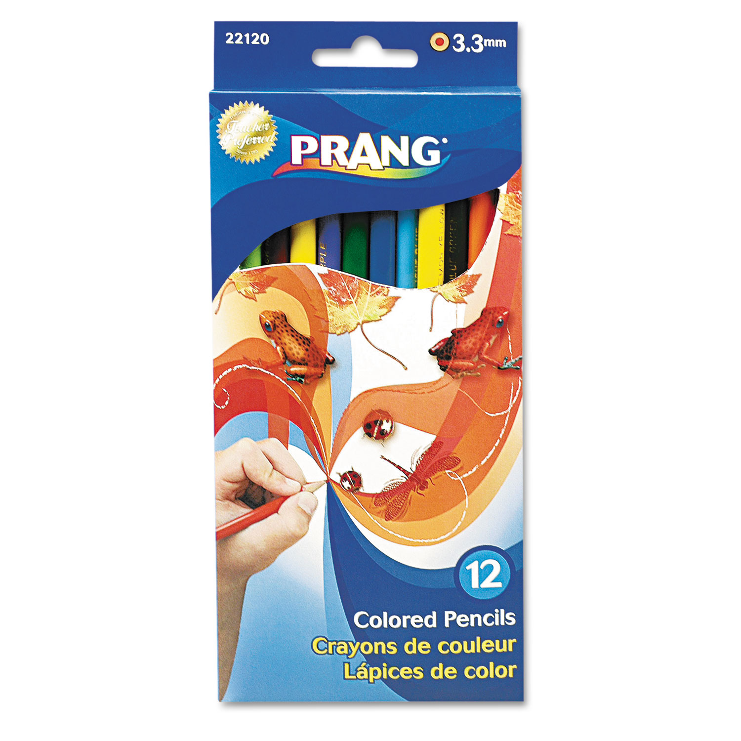  Prang 22120 Colored Pencil Sets, 3.3 mm, 2B (#1), Assorted Lead/Barrel Colors, Dozen (DIX22120) 