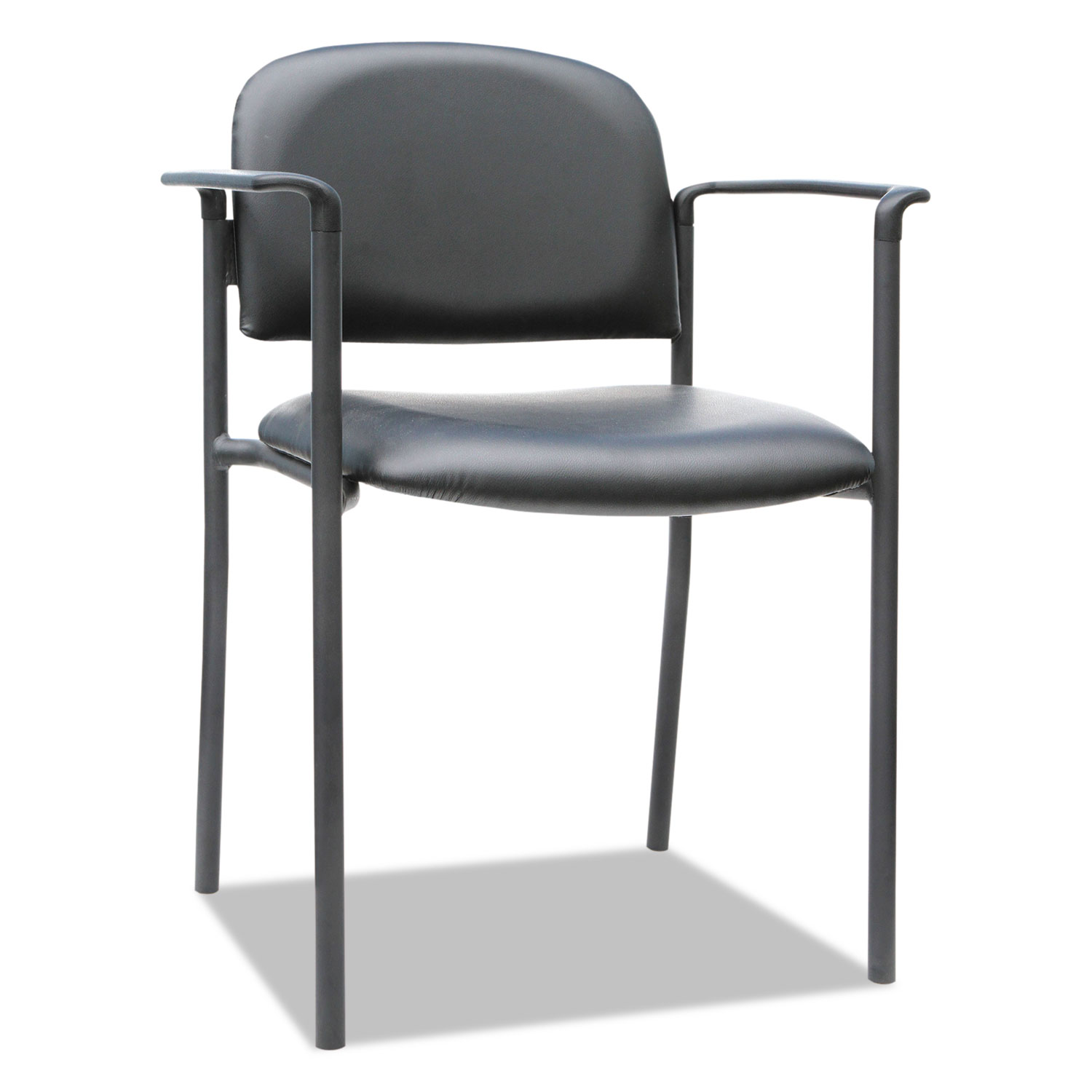 Alera Sorrento Series Stacking Guest Chair, Black Seat/Black Back, Black Base, 2/Carton