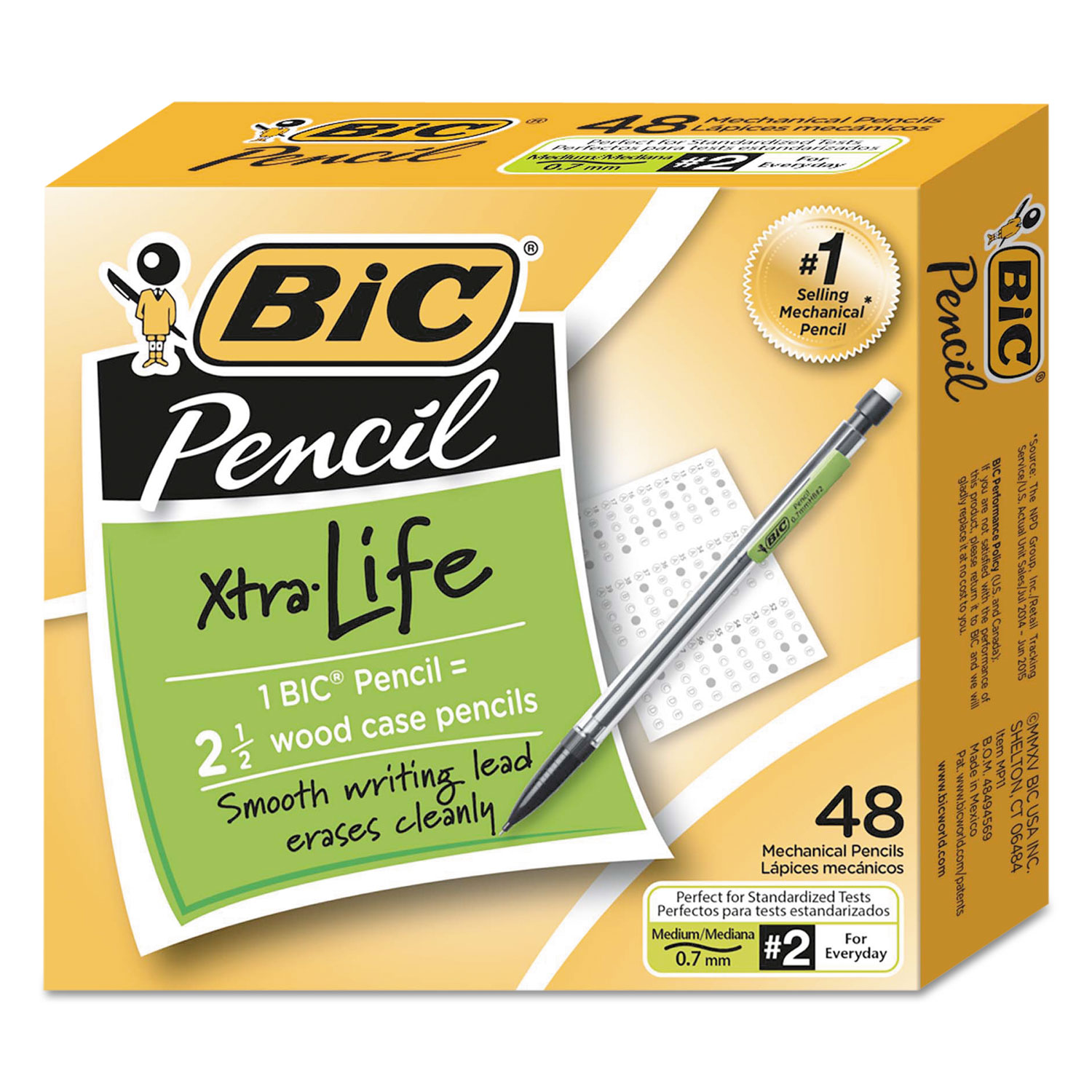 Xtra-Life Mechanical Pencil, 0.7 mm, Clear, 48/Pack