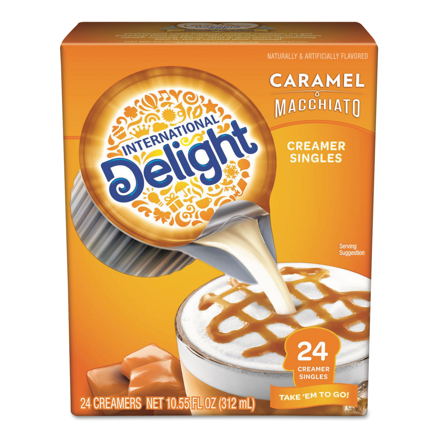  International Delight WWI101766 Flavored Liquid Non-Dairy Coffee Creamer, Caramel Macchiato, Mini Cups, 24/Box (ITD101766) 