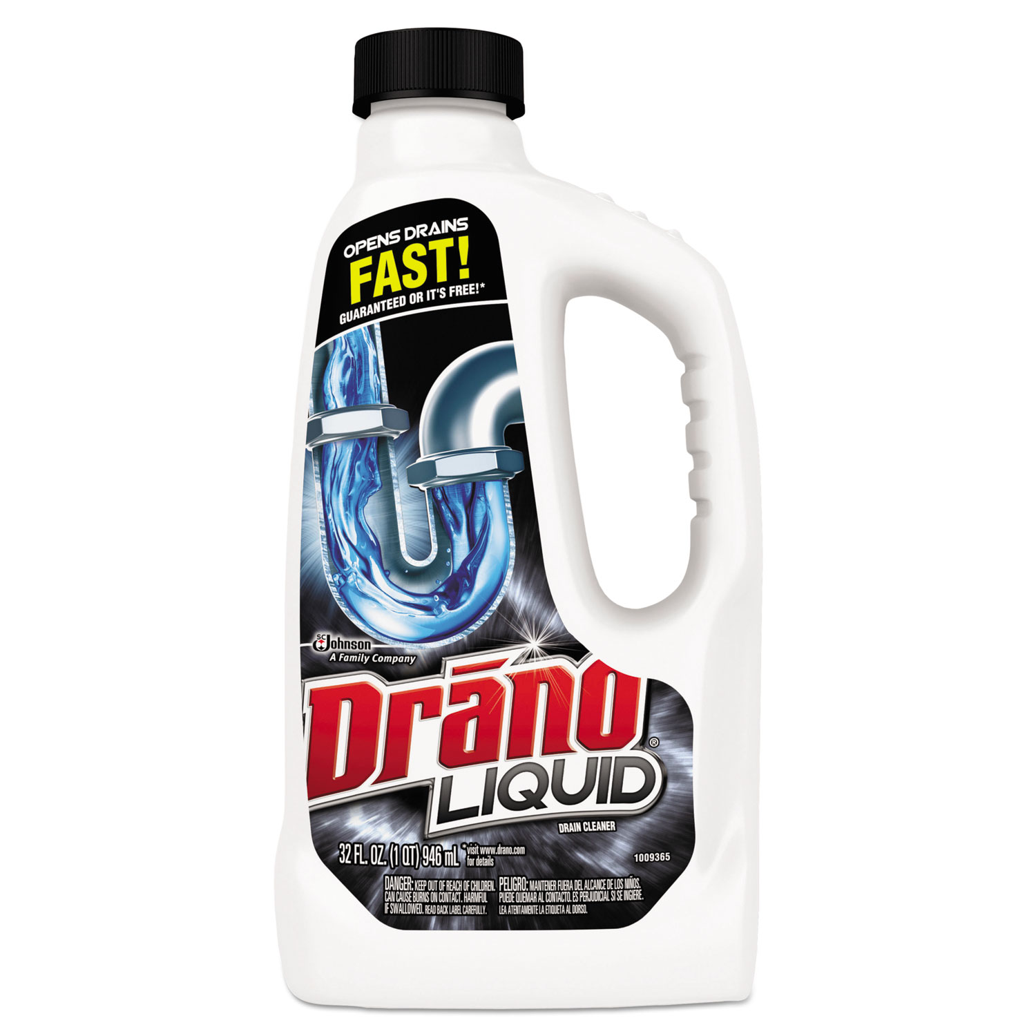  Drano 318593 Liquid Drain Cleaner, 32oz Safety Cap Bottle, 12/Carton (SJN318593) 