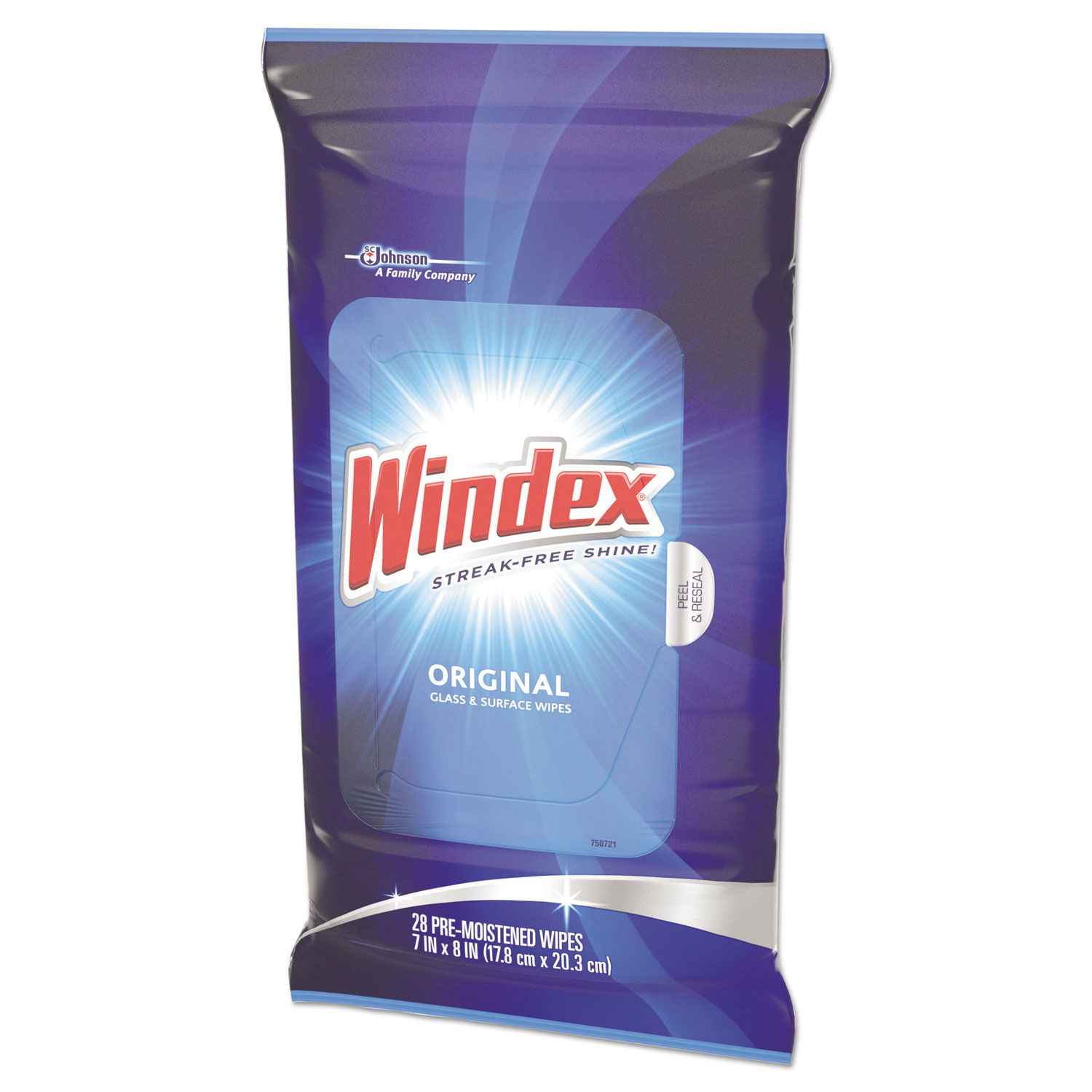 Glass & Surface Wet Wipe, Cloth, 7 x 10, 28/Pack