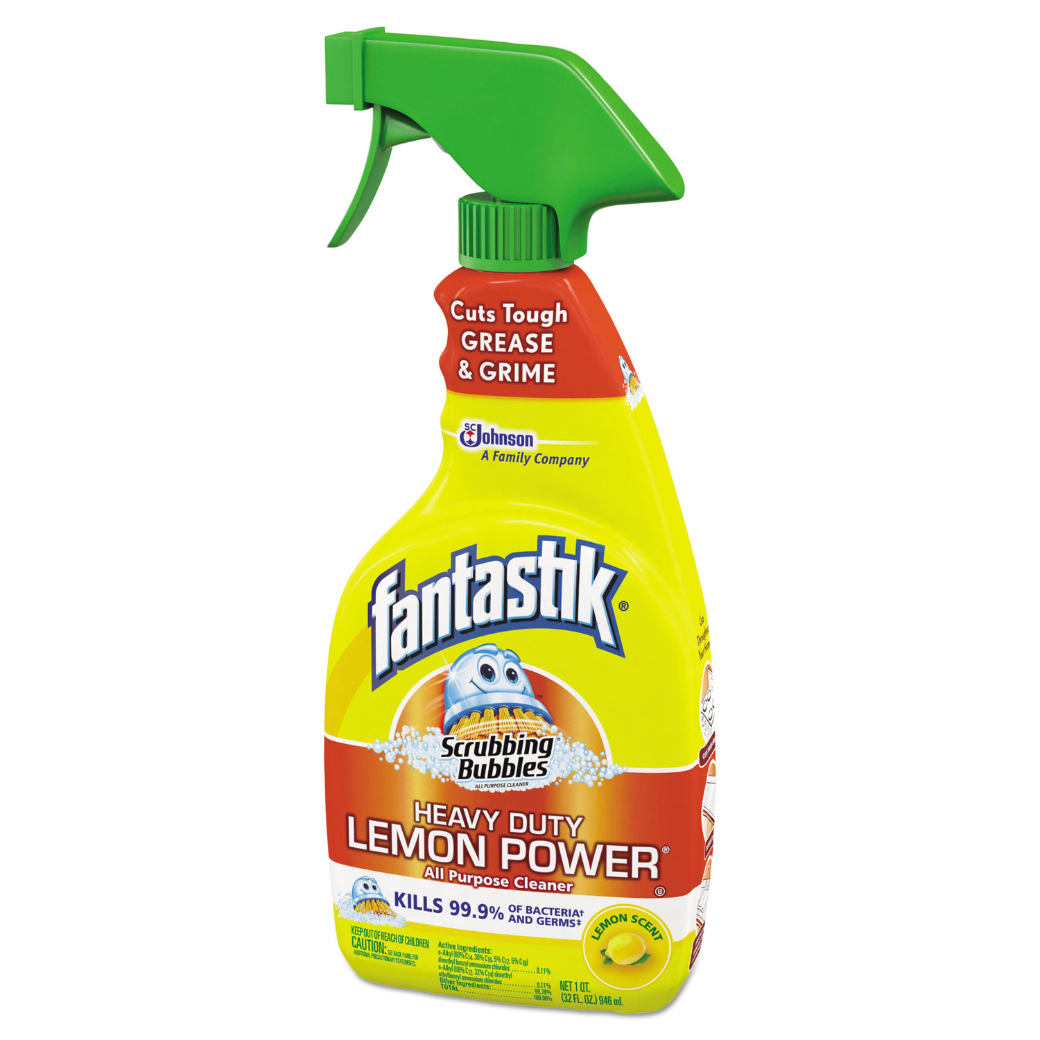 Scrubbing Bubbles Lemon Power Antibacterial Cleaner, 32 oz Spray Bottle