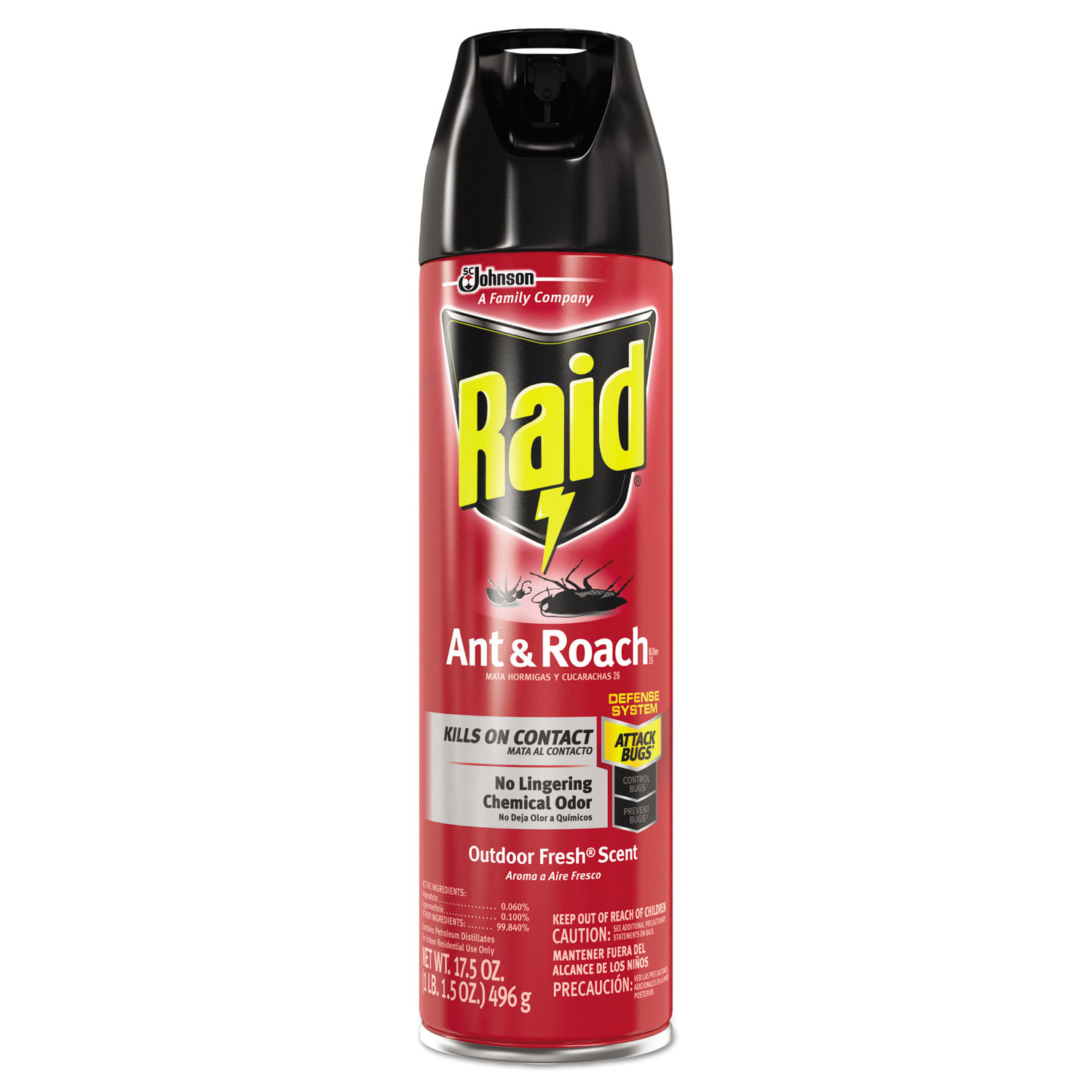  Raid 660574EA Ant and Roach Killer, 17.5oz Aerosol, Outdoor Fresh (SJN669798EA) 