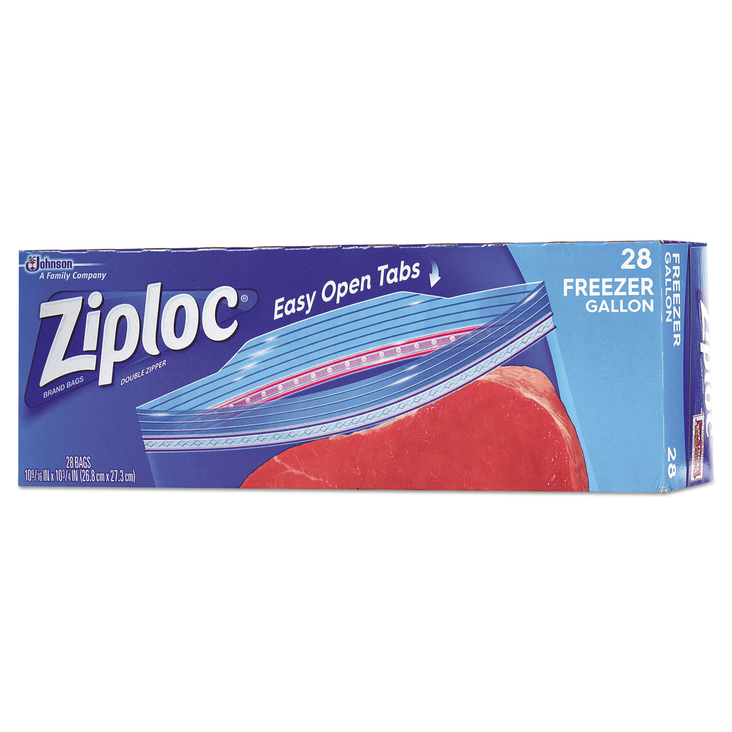 Double Zipper Freezer Bags, 1 gal, 2.7 mil, 9.6